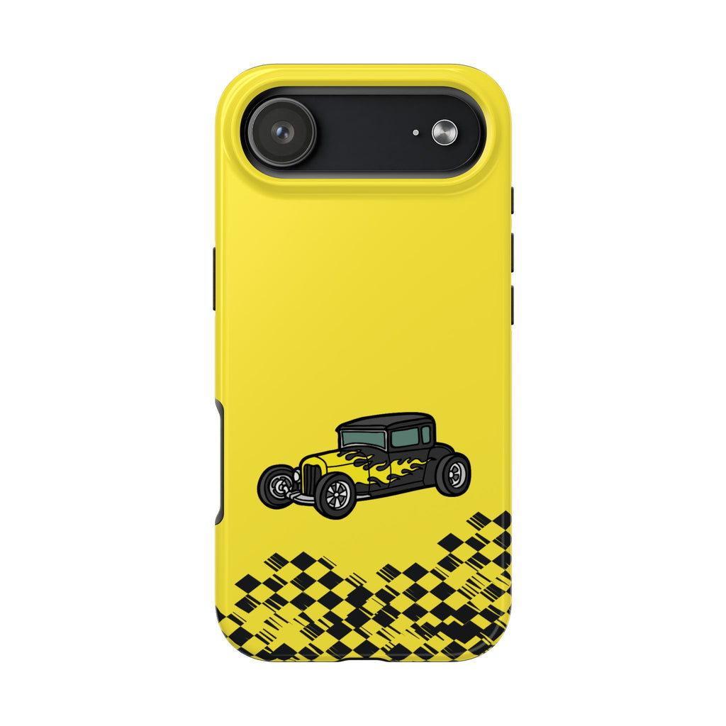 Yellow Classic Car Phone Case — Retro Vintage Auto Protective Cover