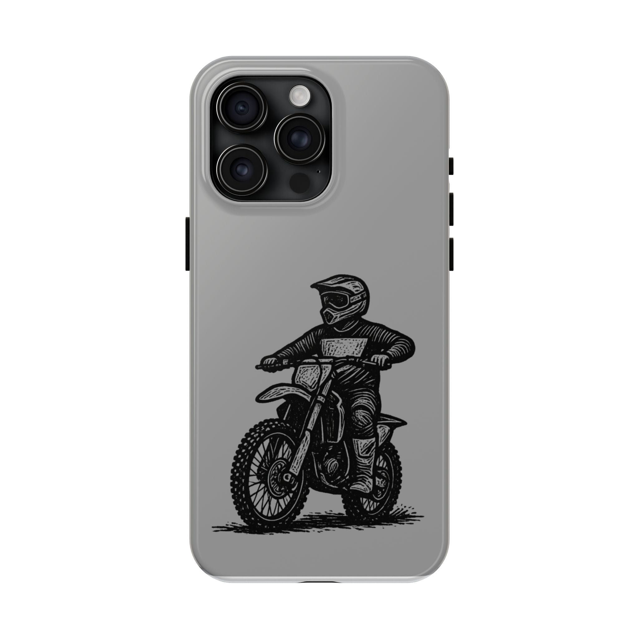 Grey Dirtbike Tough Phone Case