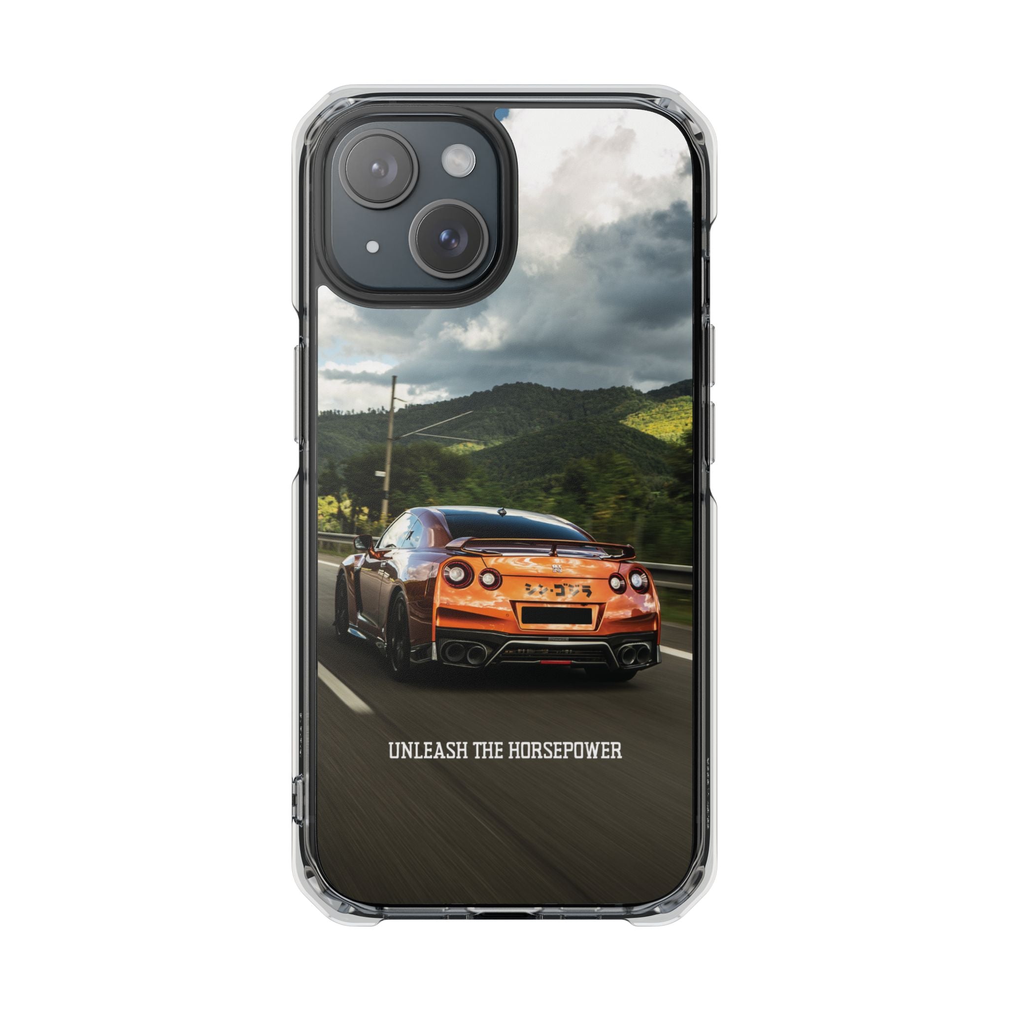 Racing Vibes Clear Magnetic Phone Case — Fast Car Design
