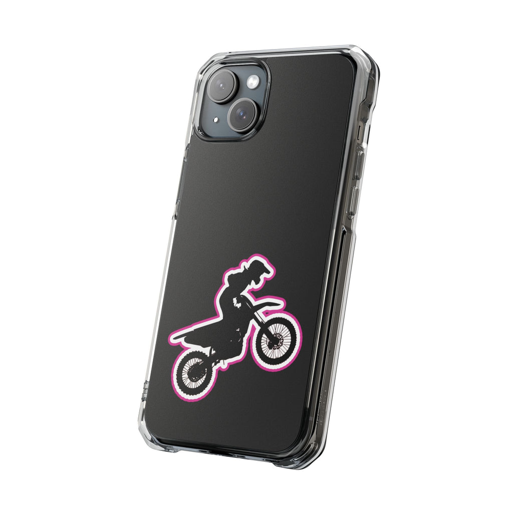 Pink Dirt Bike Magnetic Clear Impact Case