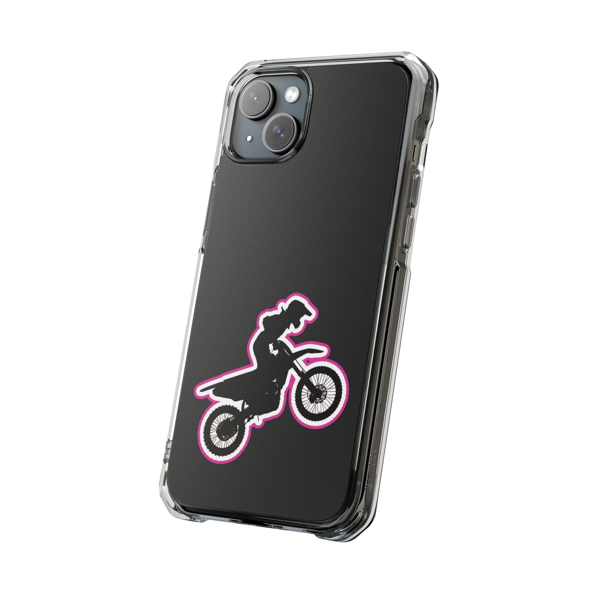 Pink Dirt Bike Magnetic Clear Impact Case