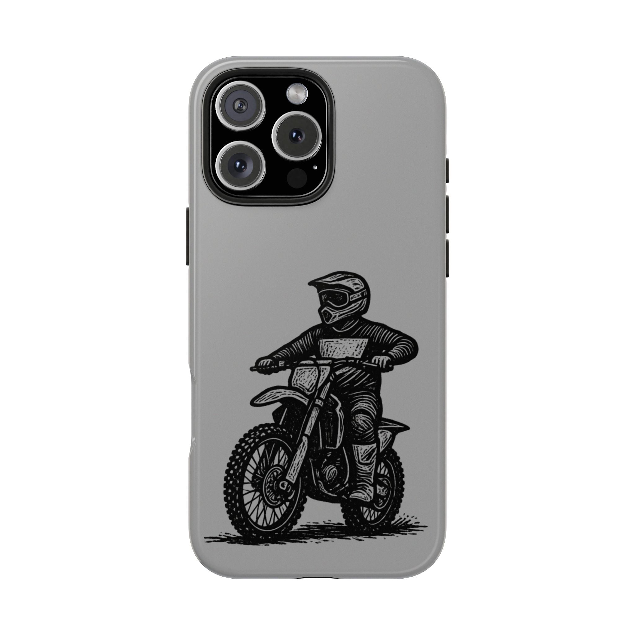 Grey Dirtbike Tough Phone Case