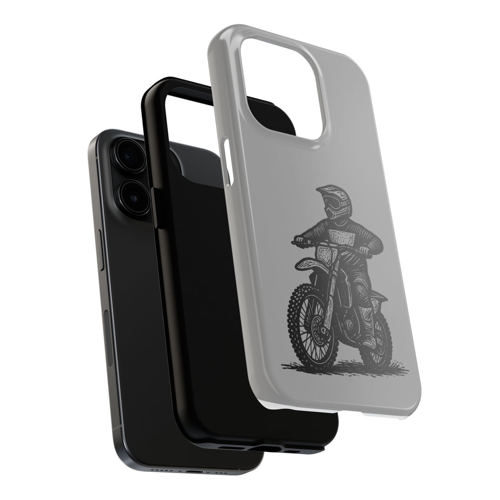 Grey Dirtbike Tough Phone Case