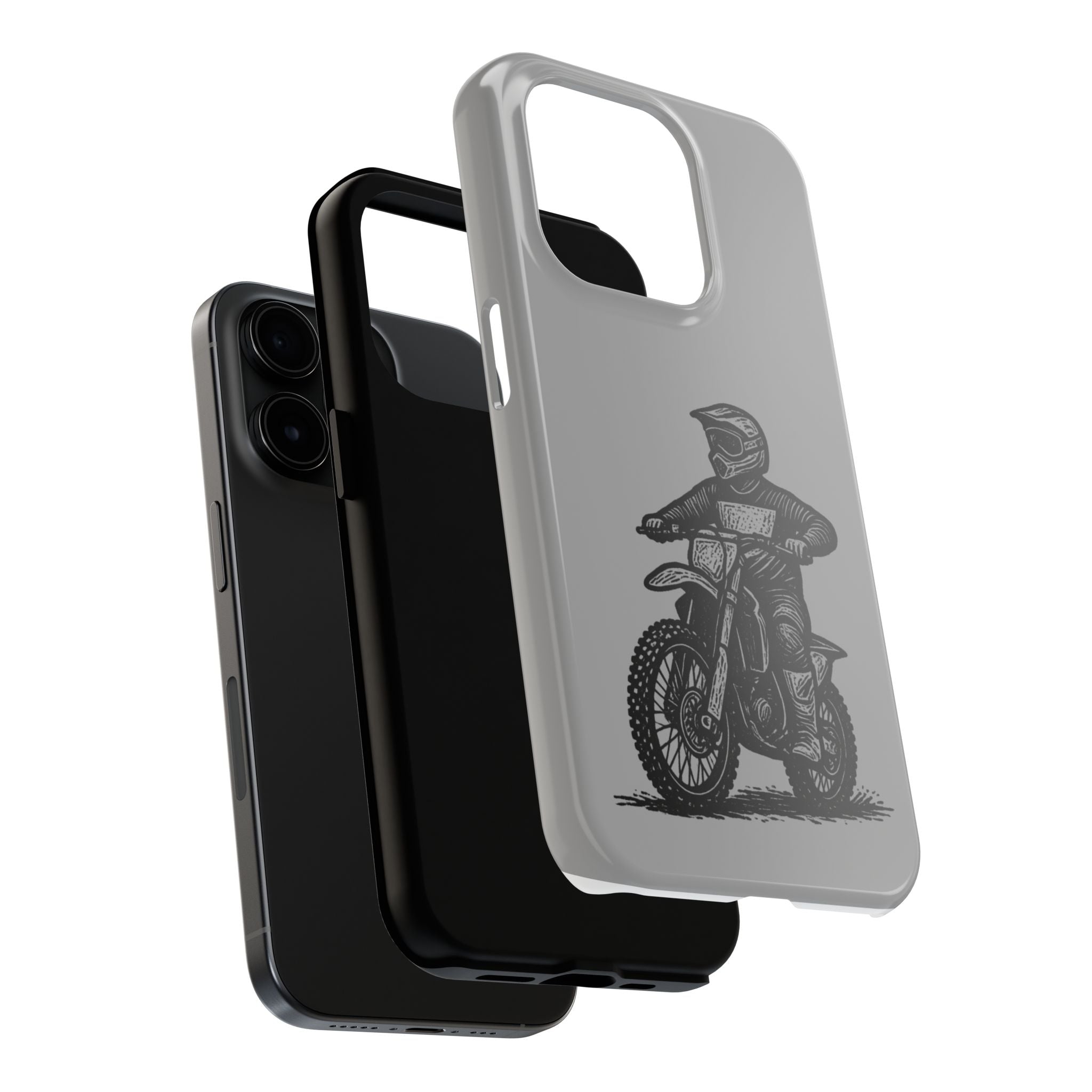 Grey Dirtbike Tough Phone Case