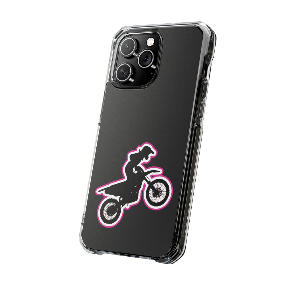 Pink Dirt Bike Magnetic Clear Impact Case