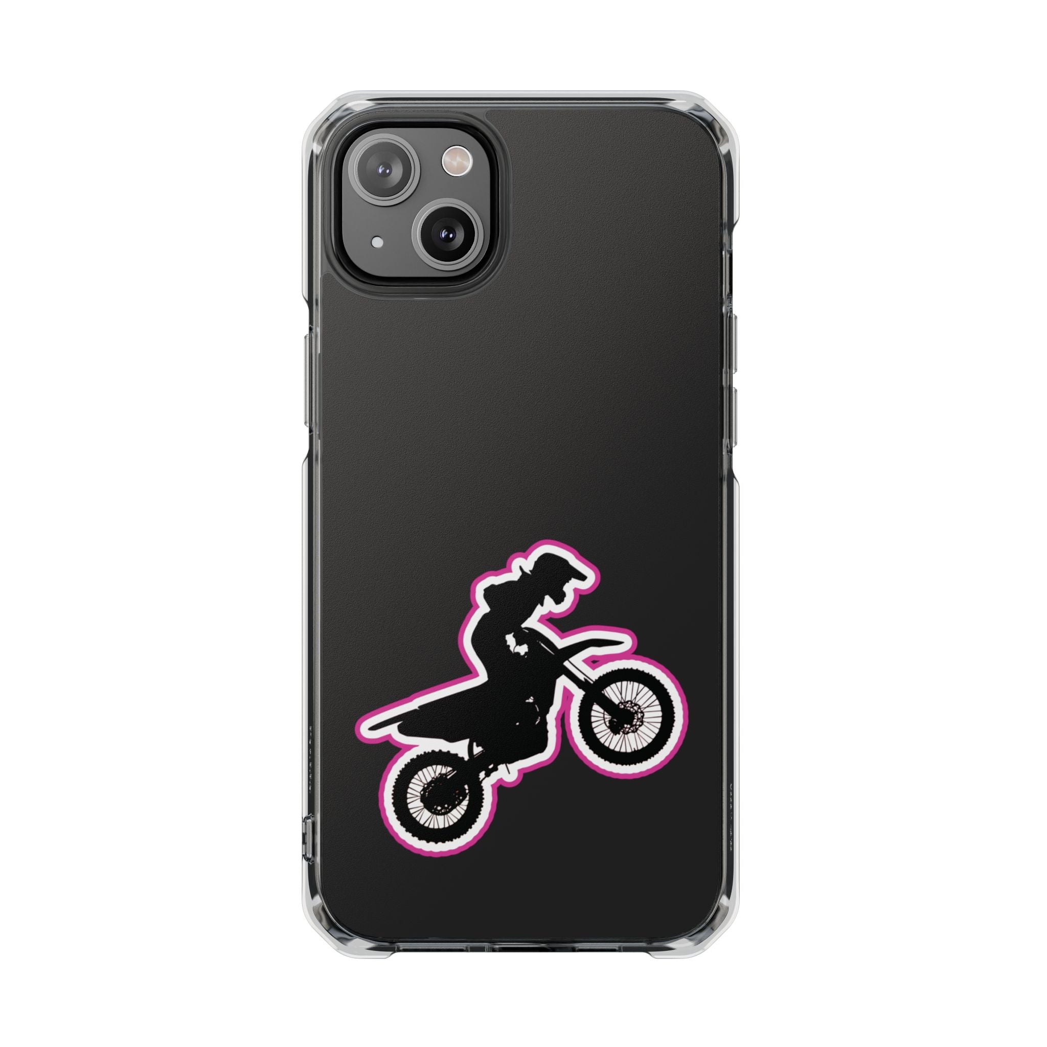 Pink Dirt Bike Magnetic Clear Impact Case