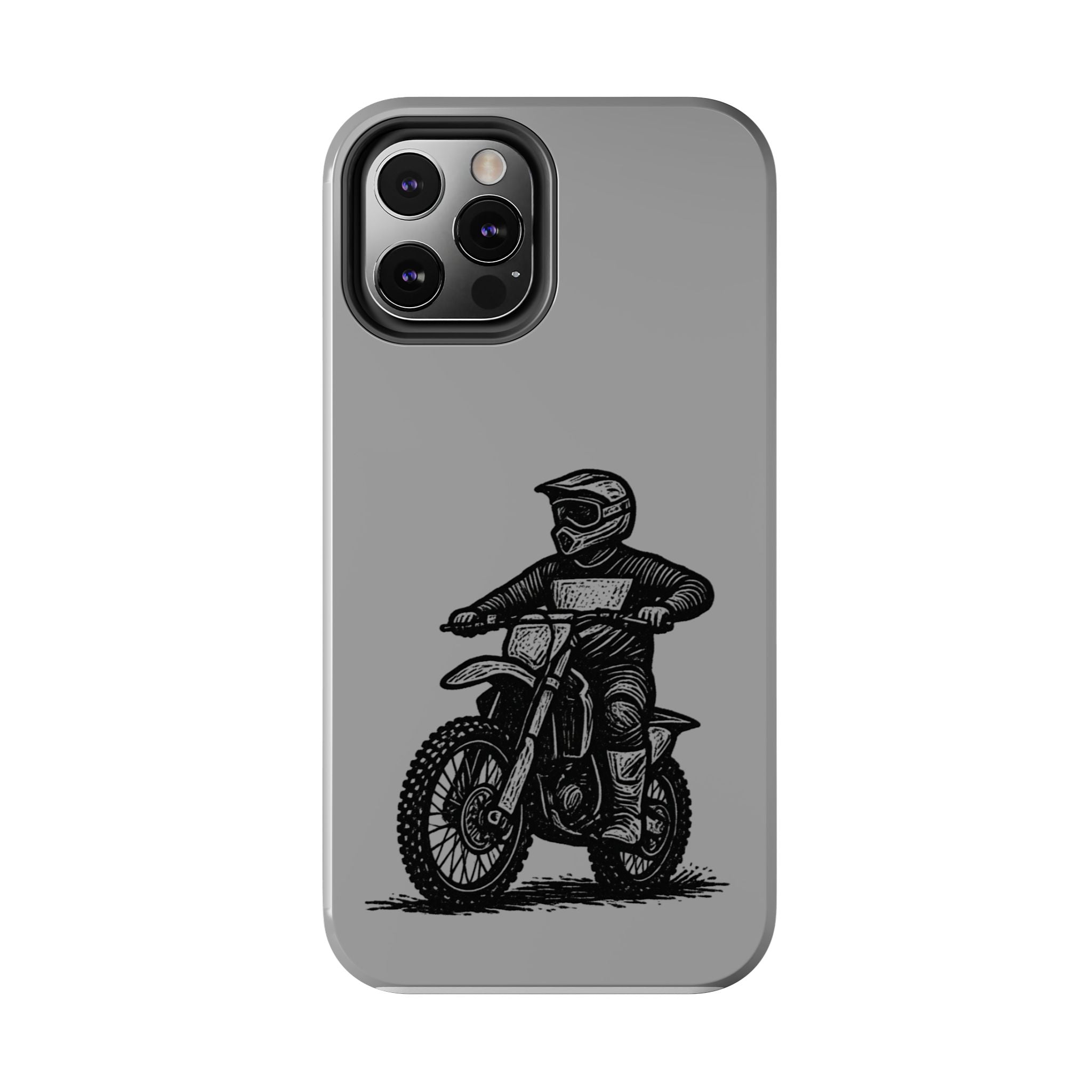 Grey Dirtbike Tough Phone Case