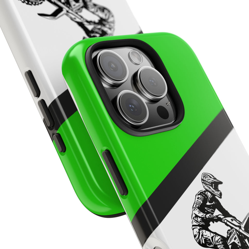 Kawi Dirt Bike Tough Phone Case — Protective Motocross Rider Cover
