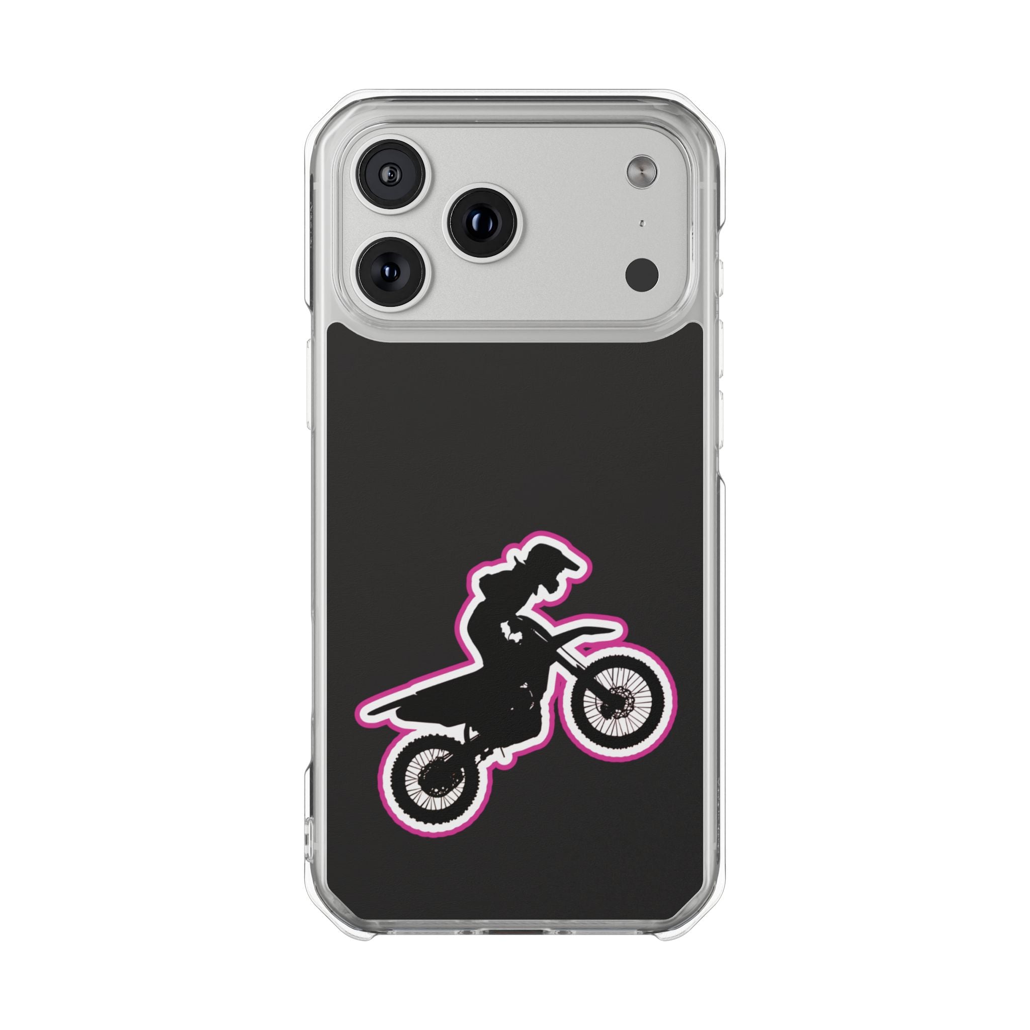 Pink Dirt Bike Magnetic Clear Impact Case