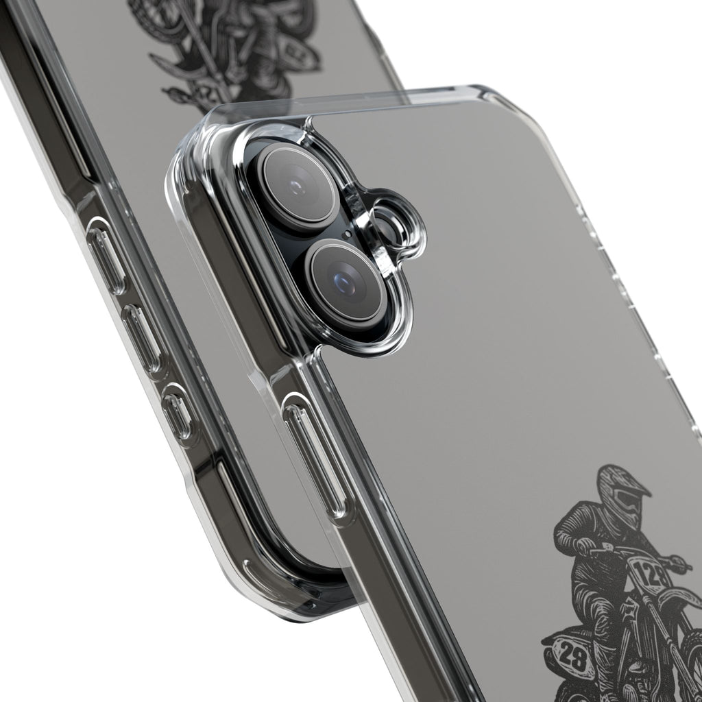 Dirt Bike Cornering Phone Case — Magnetic Clear Impact Case