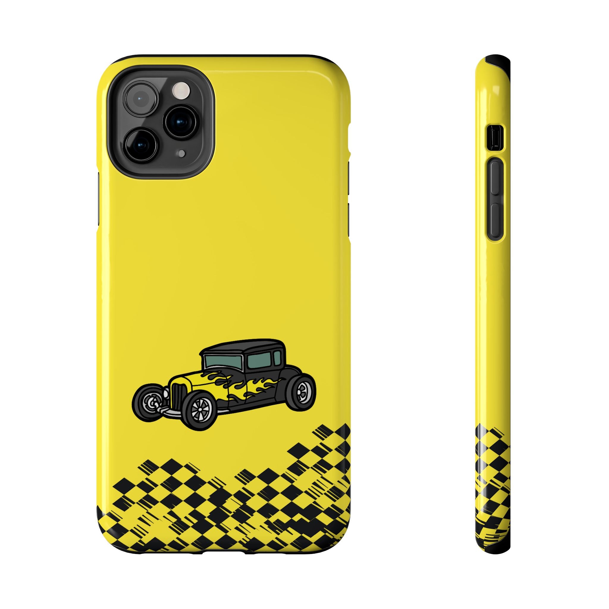 Yellow Classic Car Phone Case — Retro Vintage Auto Protective Cover