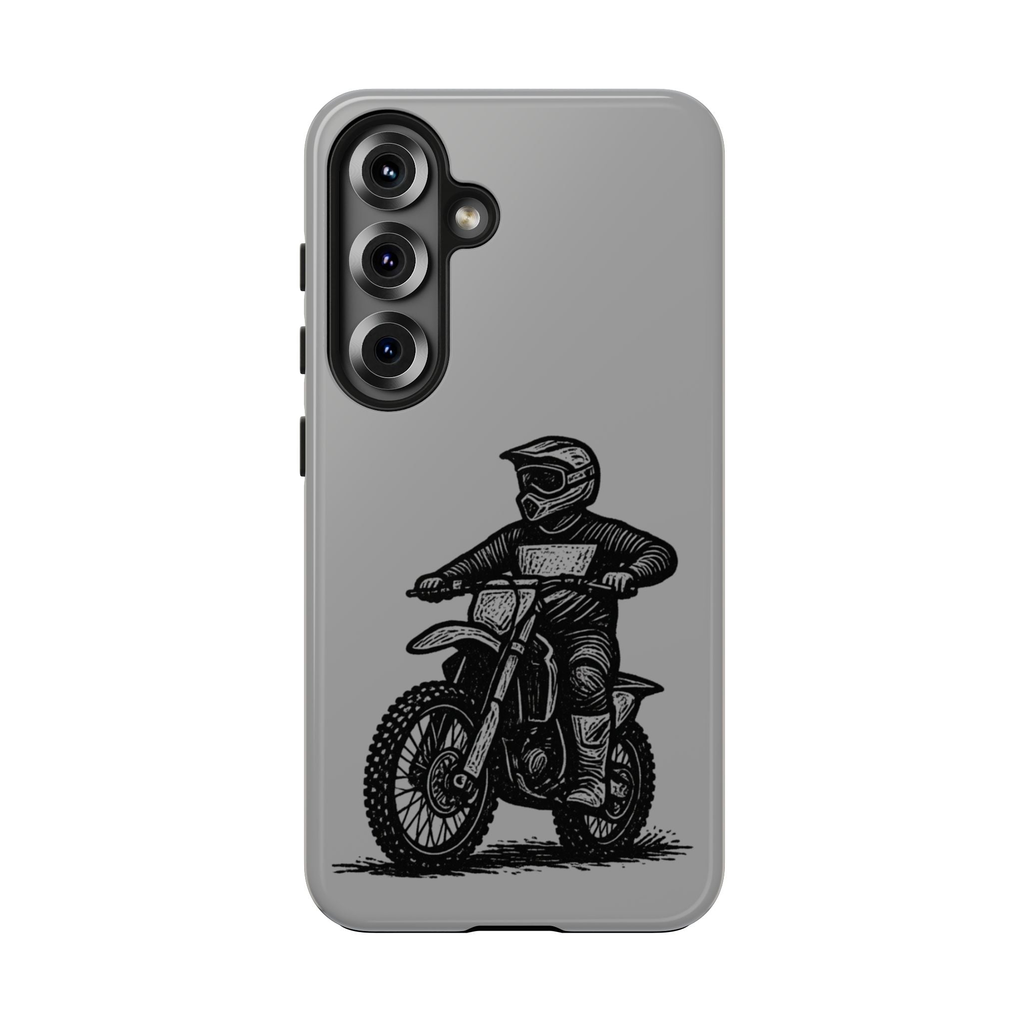 Grey Dirtbike Tough Phone Case