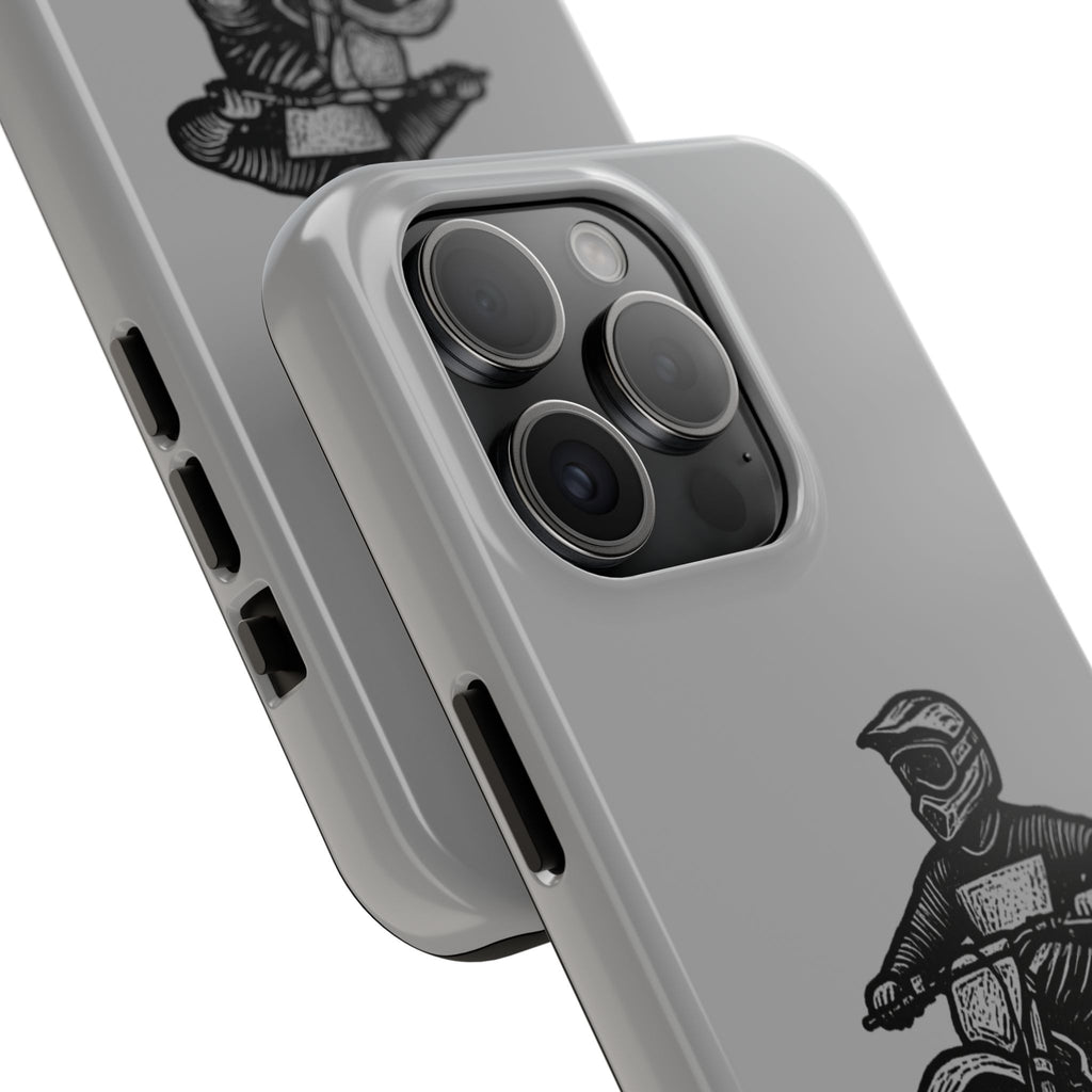 Grey Dirtbike Tough Phone Case