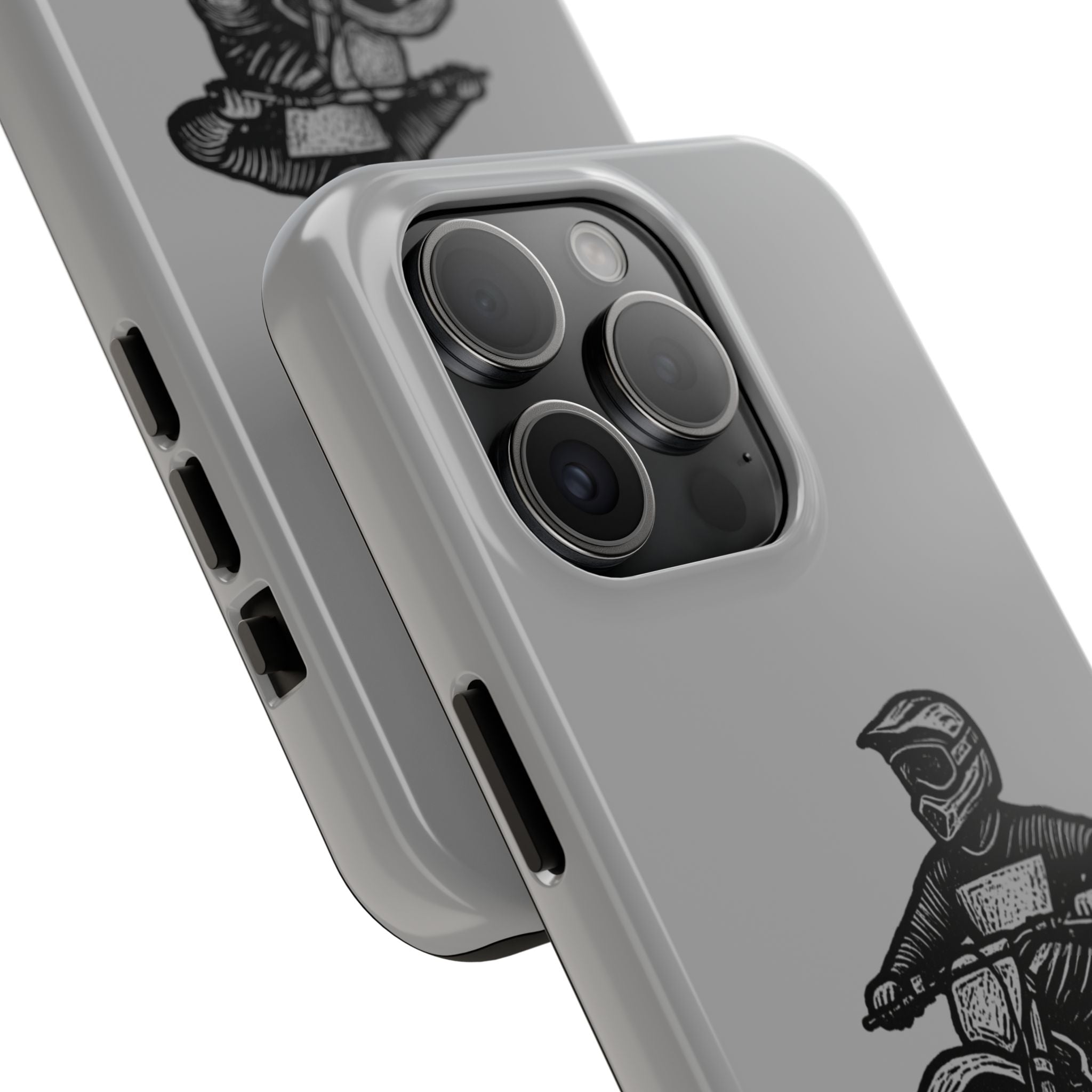 Grey Dirtbike Tough Phone Case