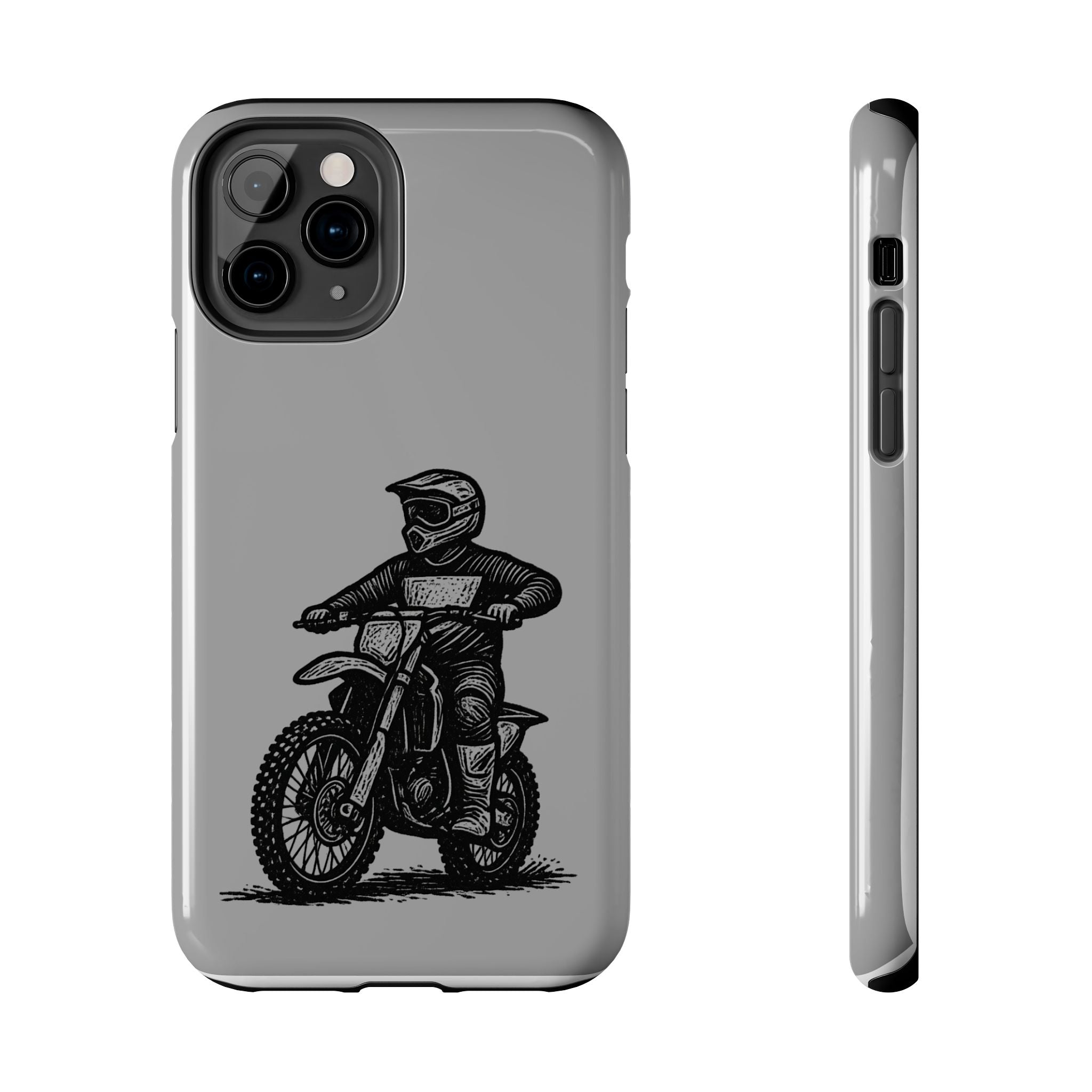 Grey Dirtbike Tough Phone Case
