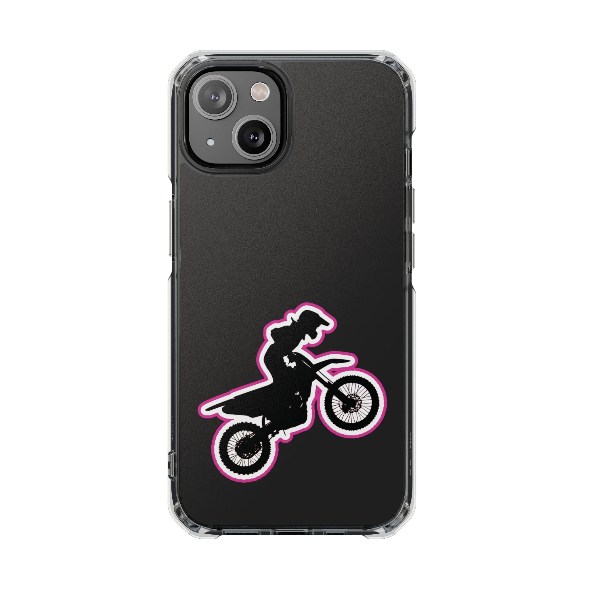 Pink Dirt Bike Magnetic Clear Impact Case