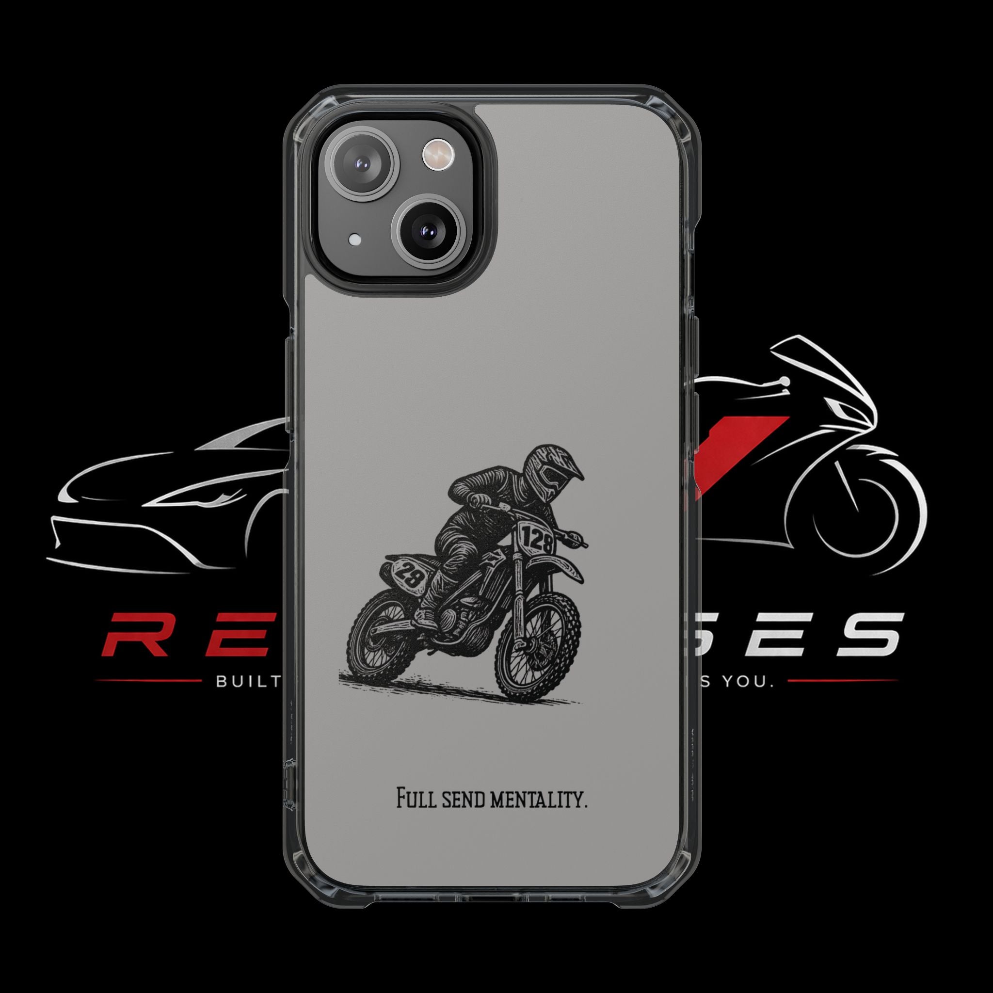 Dirt Bike Cornering Phone Case — Magnetic Clear Impact Case
