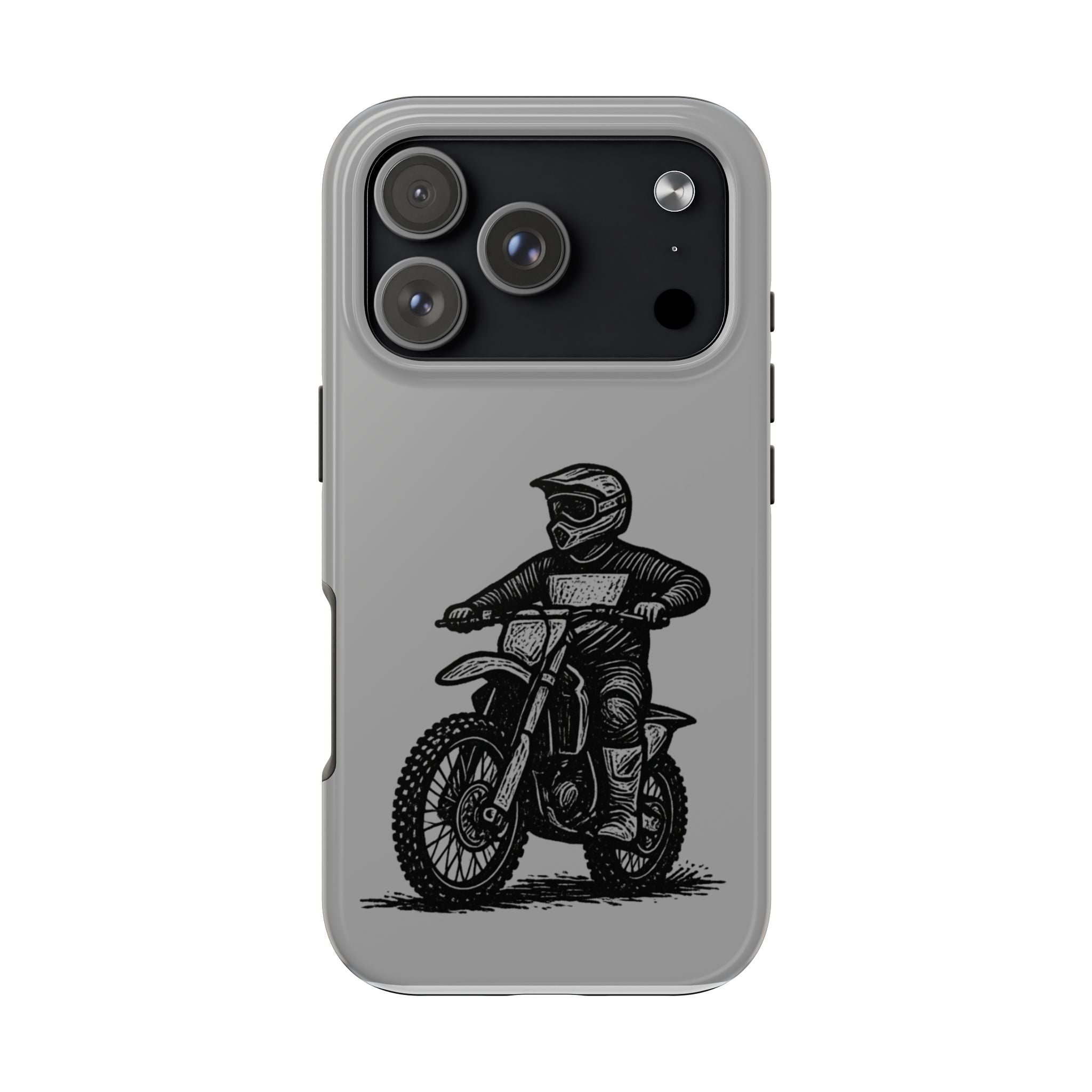 Grey Dirtbike Tough Phone Case