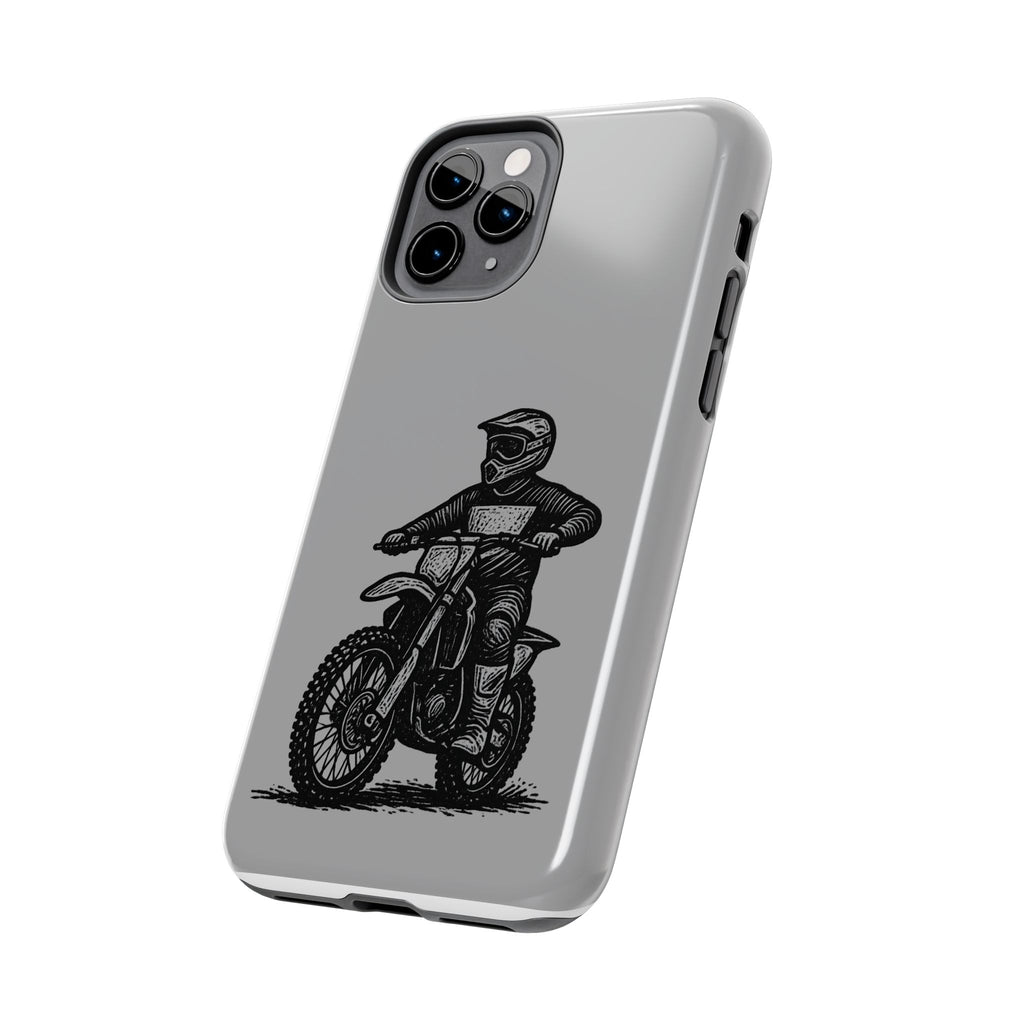 Grey Dirtbike Tough Phone Case