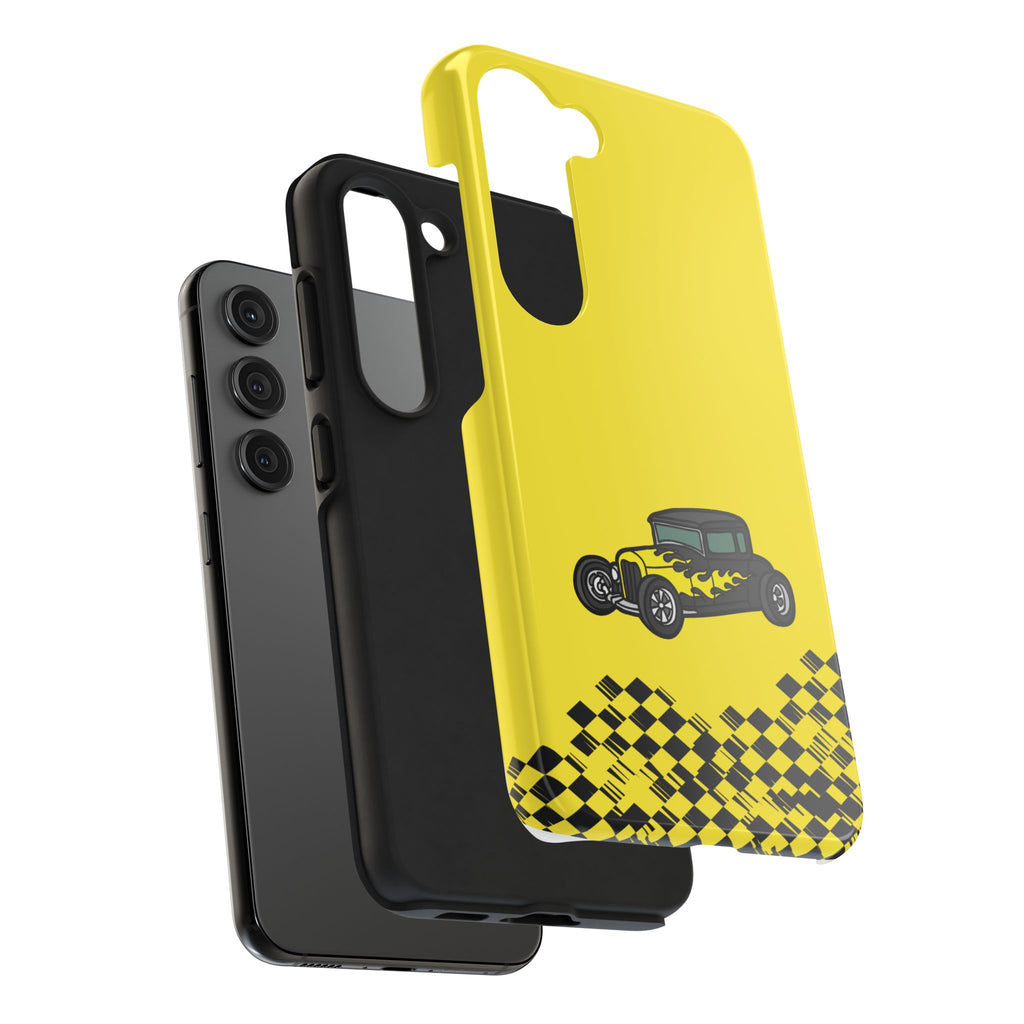 Yellow Classic Car Phone Case — Retro Vintage Auto Protective Cover