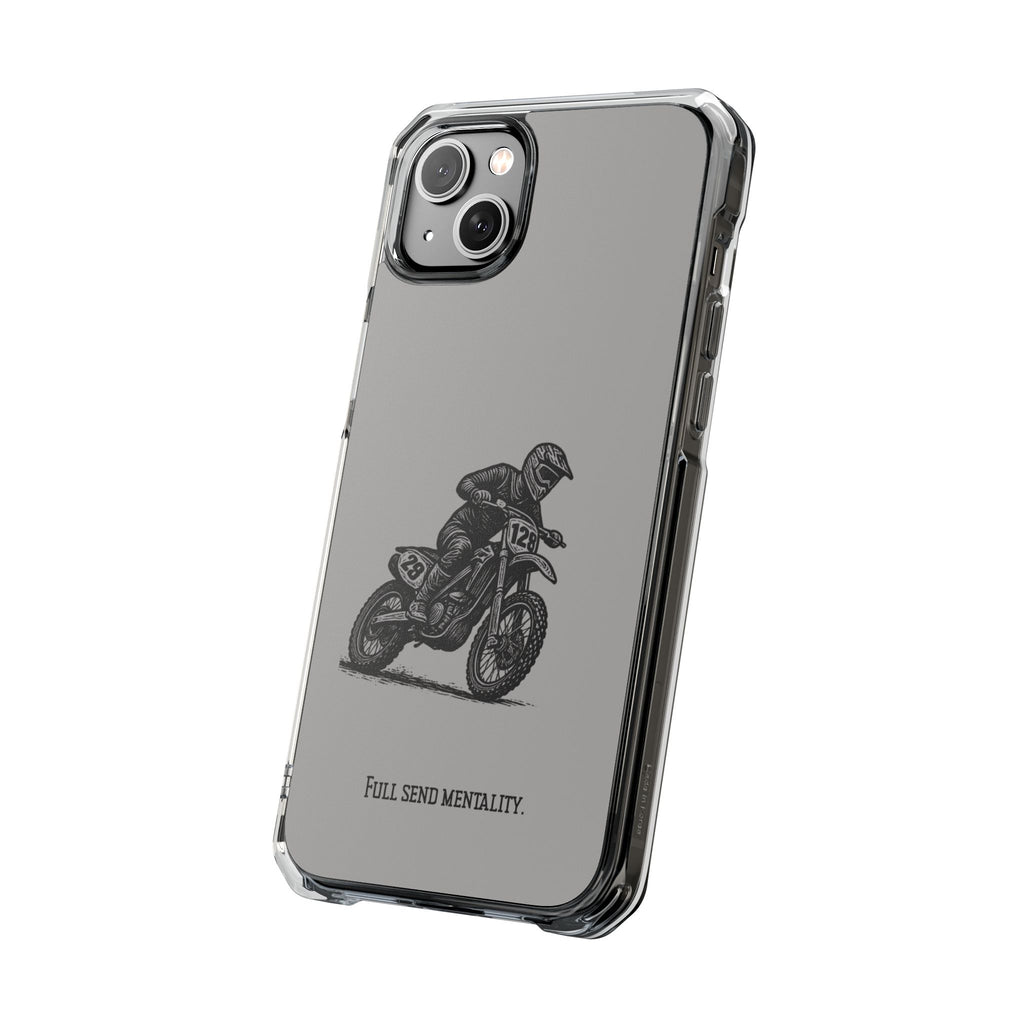 Dirt Bike Cornering Phone Case — Magnetic Clear Impact Case