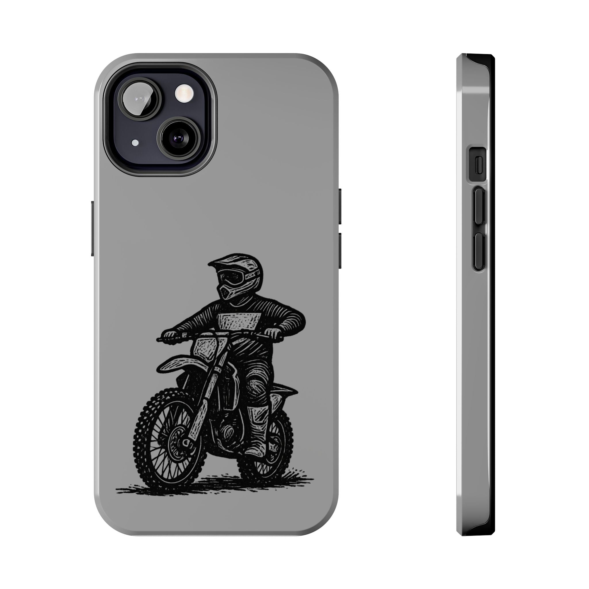 Grey Dirtbike Tough Phone Case