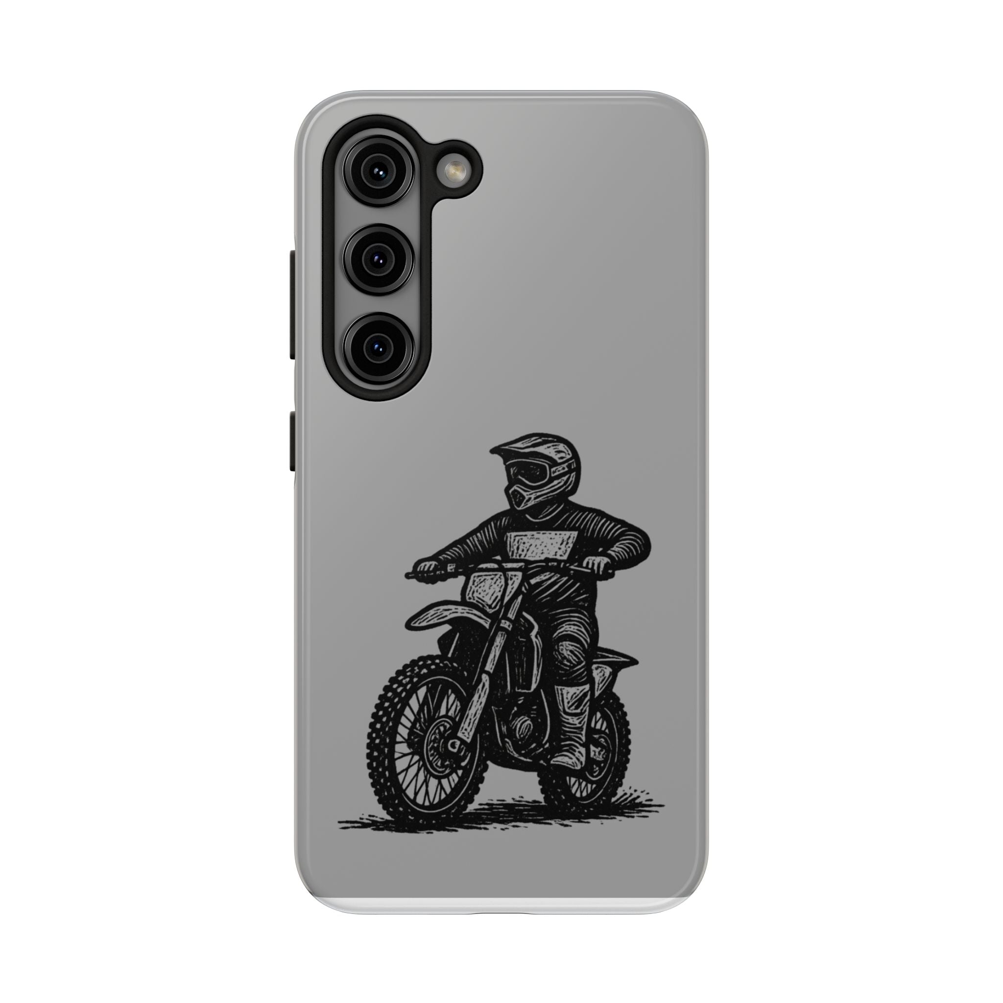 Grey Dirtbike Tough Phone Case