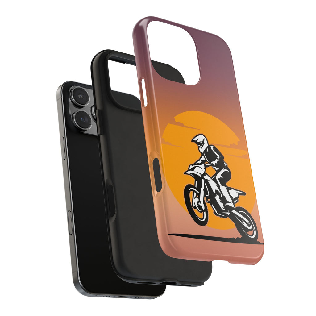 Sunset Moto Rider Tough Phone Case