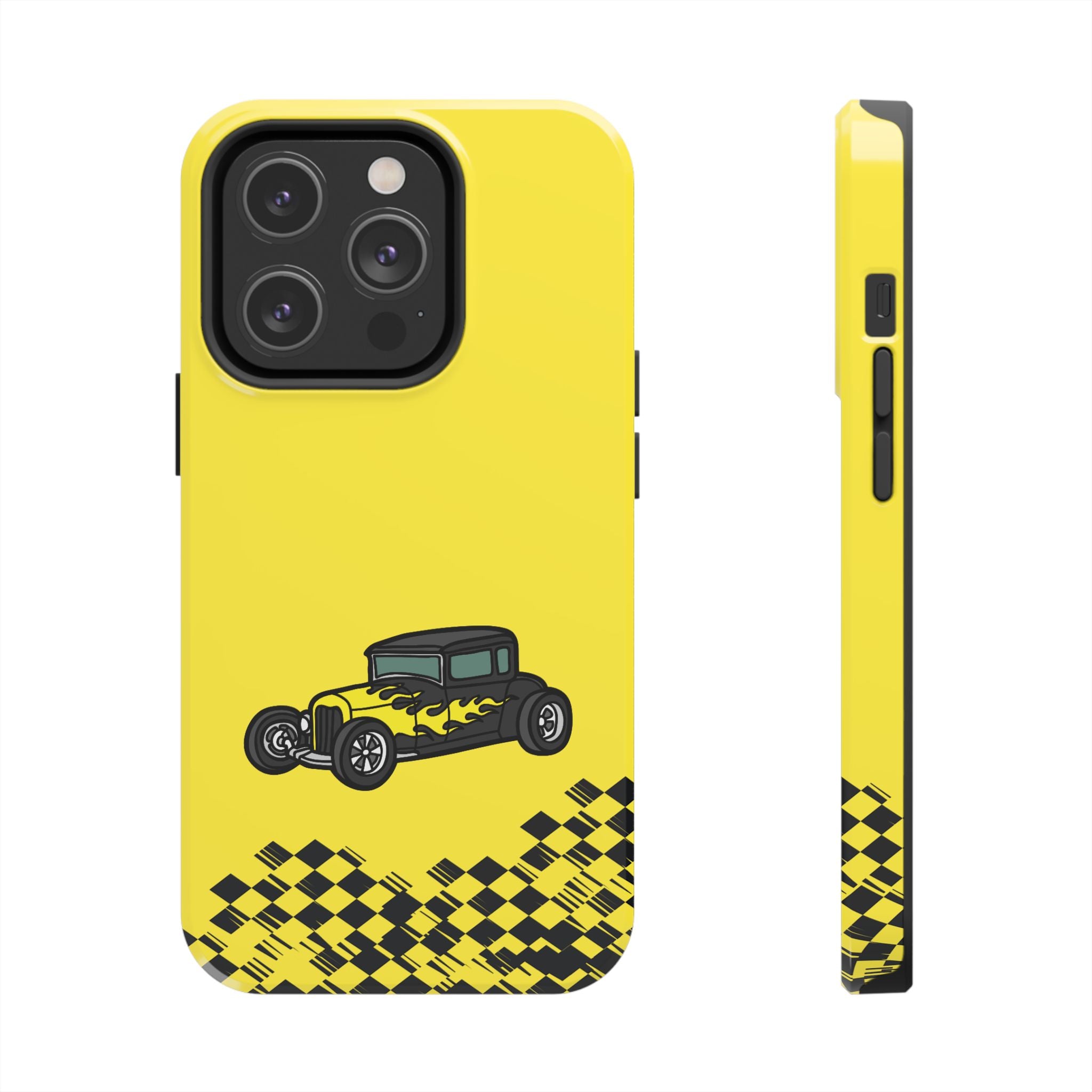 Yellow Classic Car Phone Case — Retro Vintage Auto Protective Cover