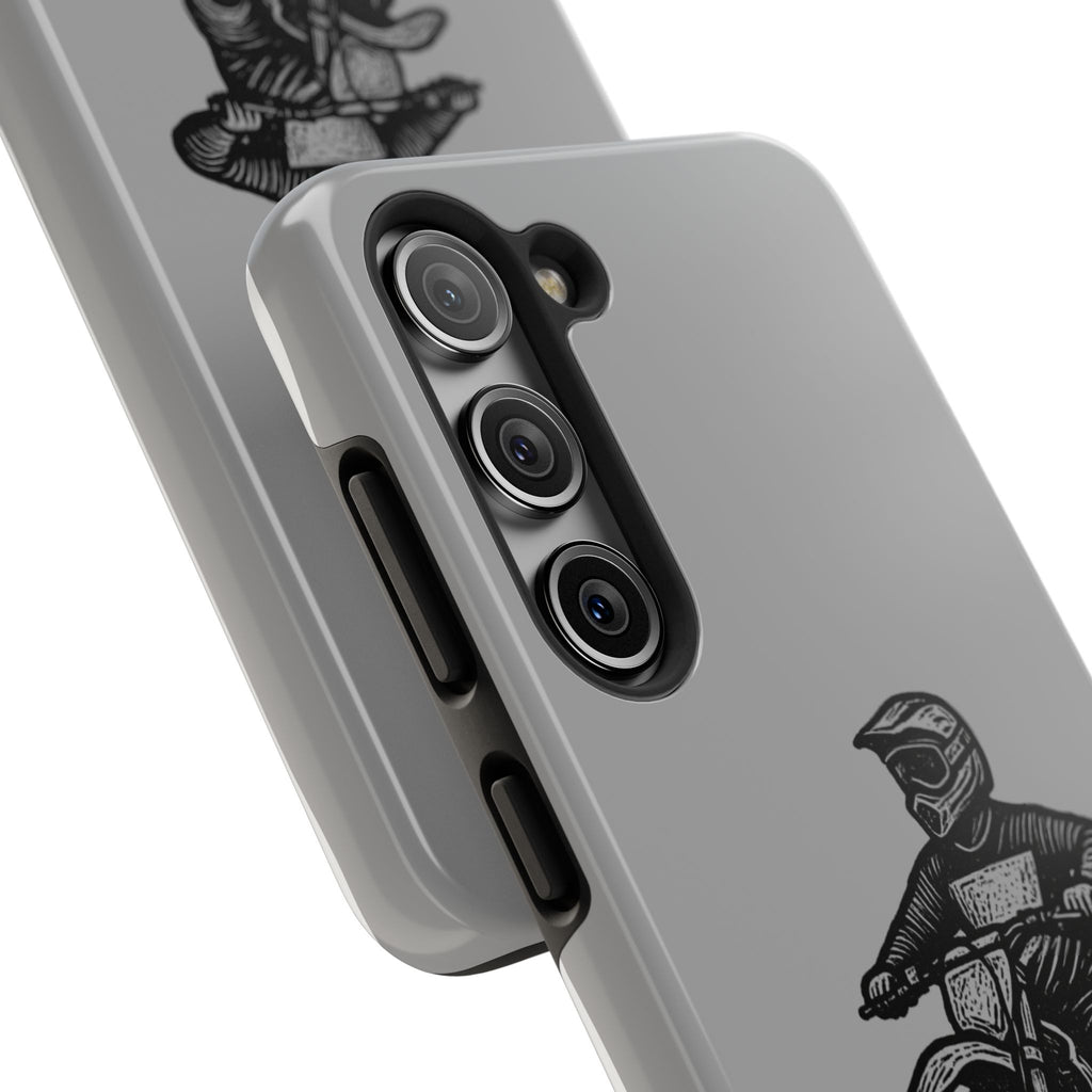 Grey Dirtbike Tough Phone Case