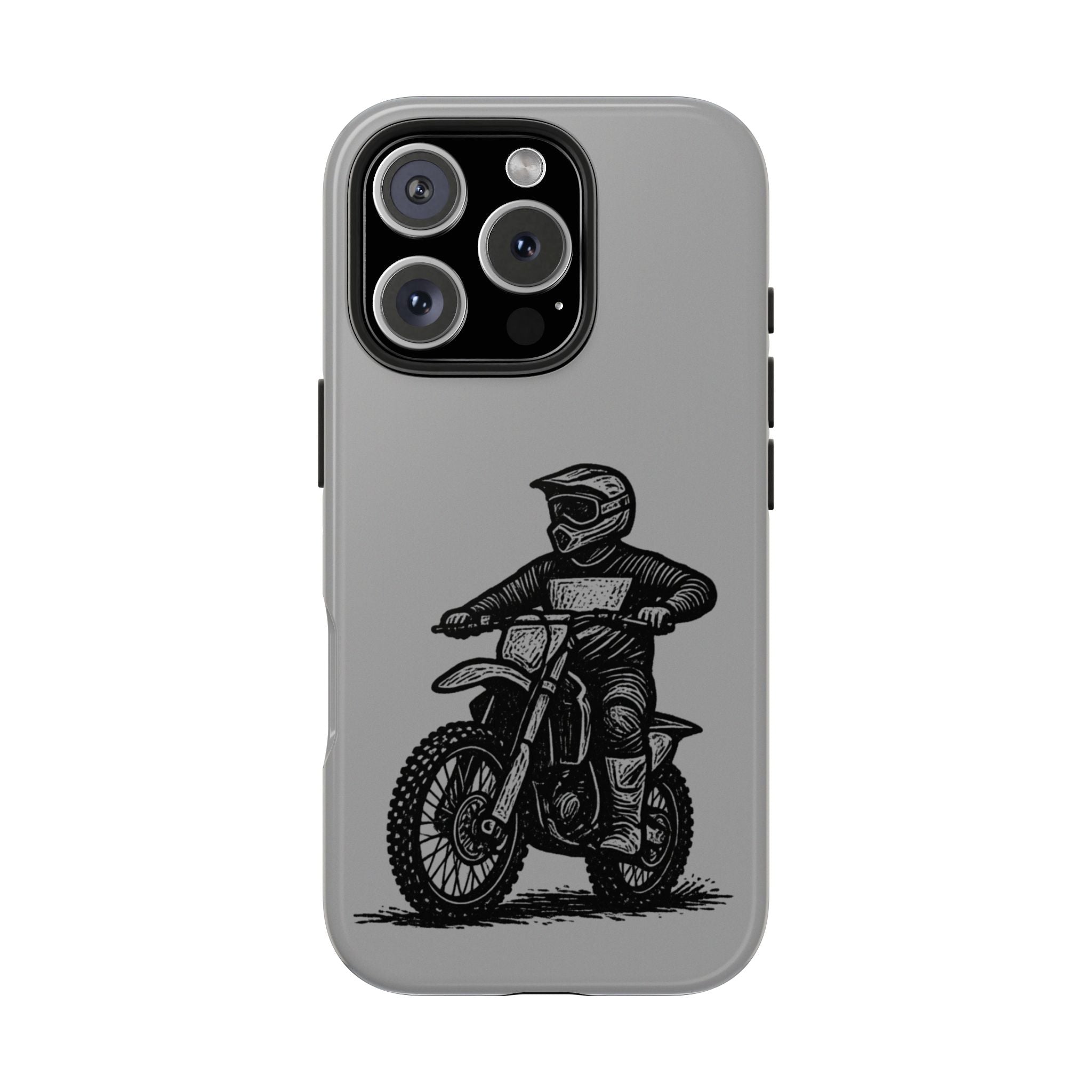 Grey Dirtbike Tough Phone Case
