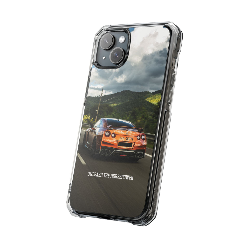 Racing Vibes Clear Magnetic Phone Case — Fast Car Design