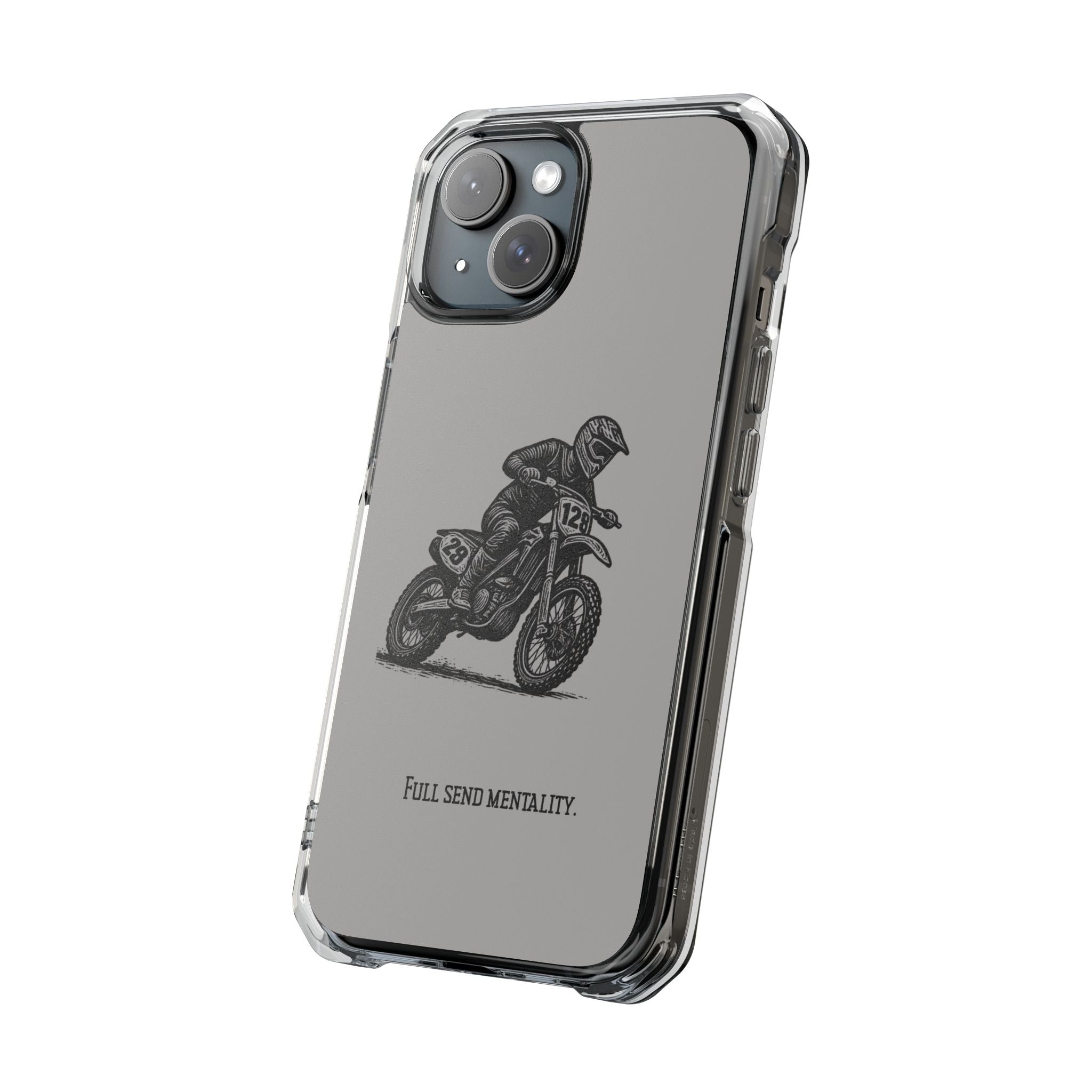 Dirt Bike Cornering Phone Case — Magnetic Clear Impact Case