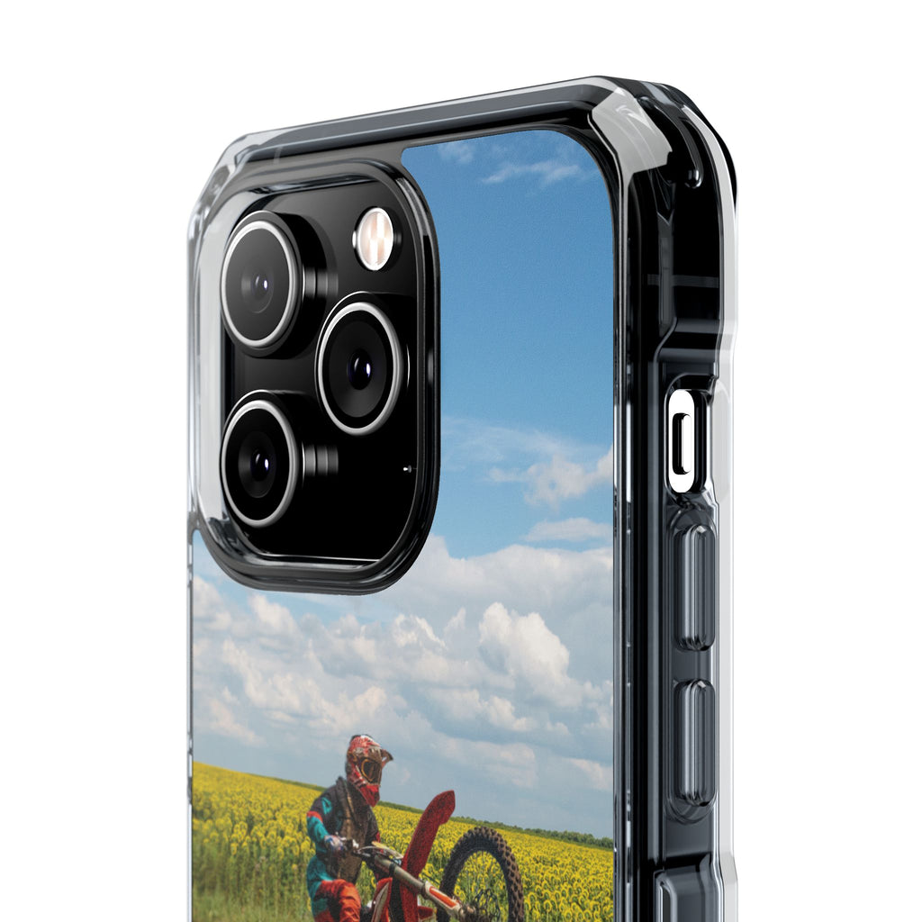 Dirt Bike Wheelie Phone Case — Magnetic Clear Impact Case