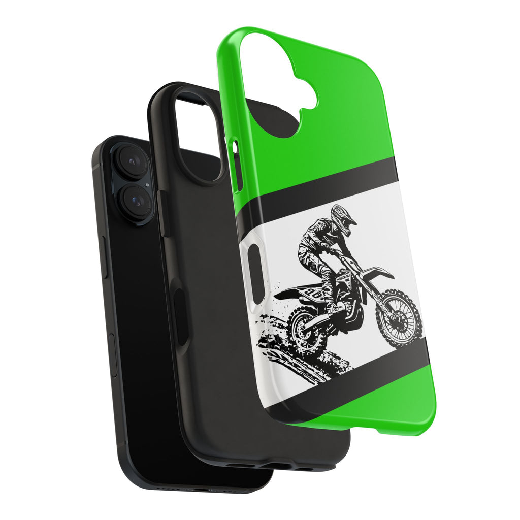 Kawi Dirt Bike Tough Phone Case — Protective Motocross Rider Cover