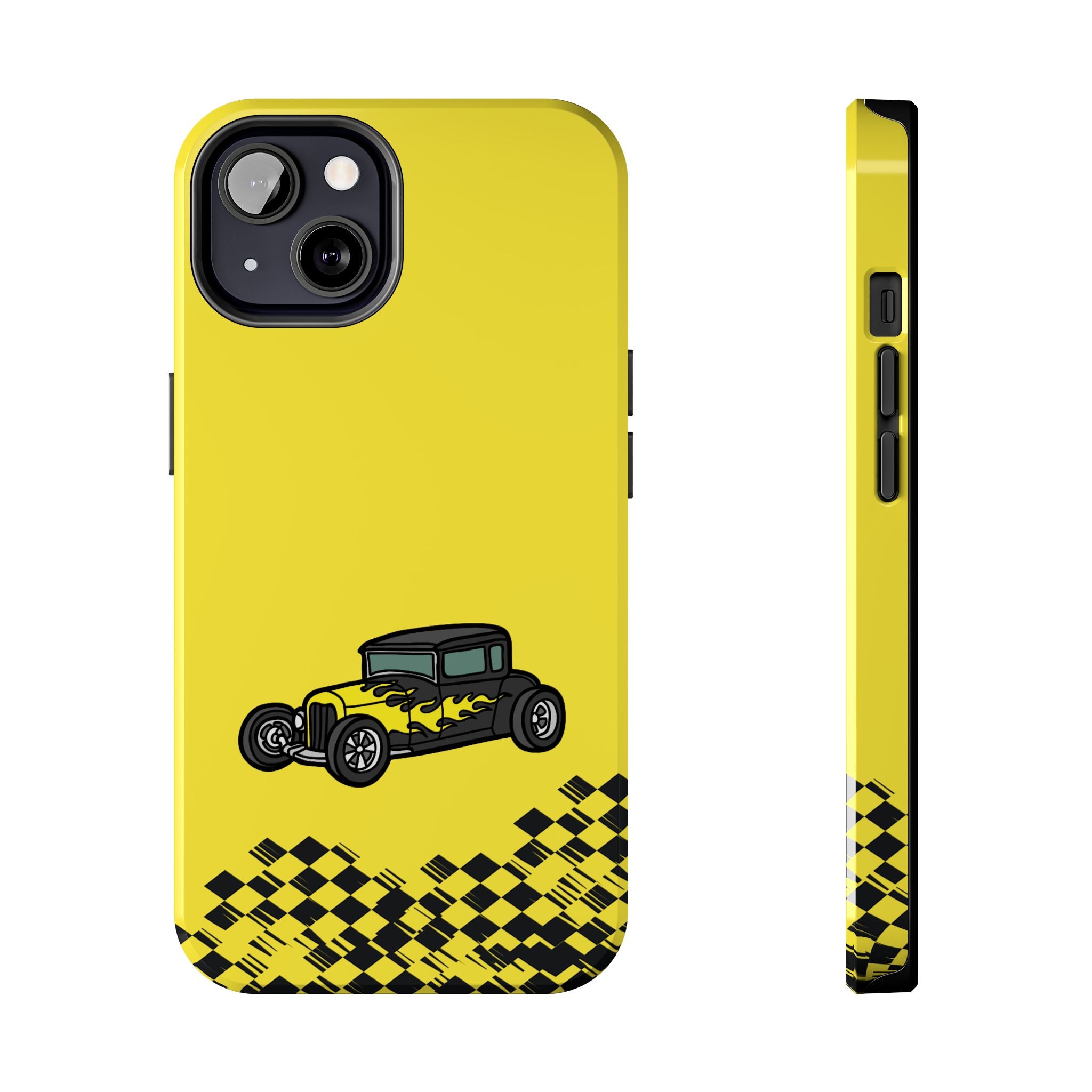 Yellow Classic Car Phone Case — Retro Vintage Auto Protective Cover