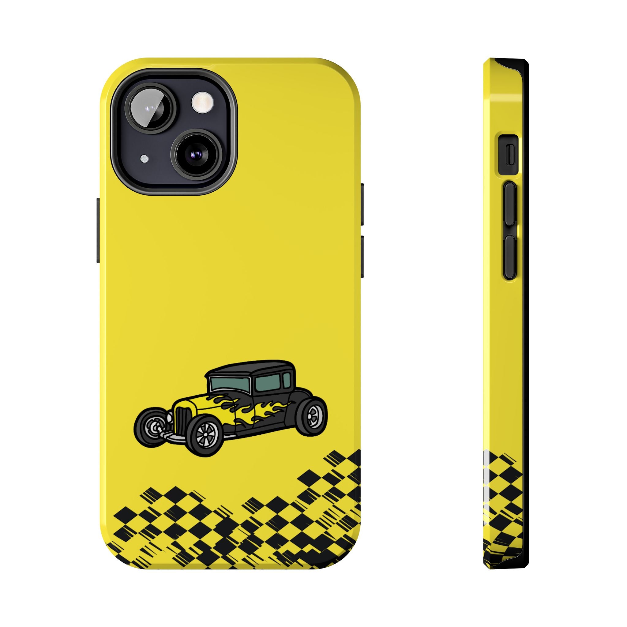 Yellow Classic Car Phone Case — Retro Vintage Auto Protective Cover