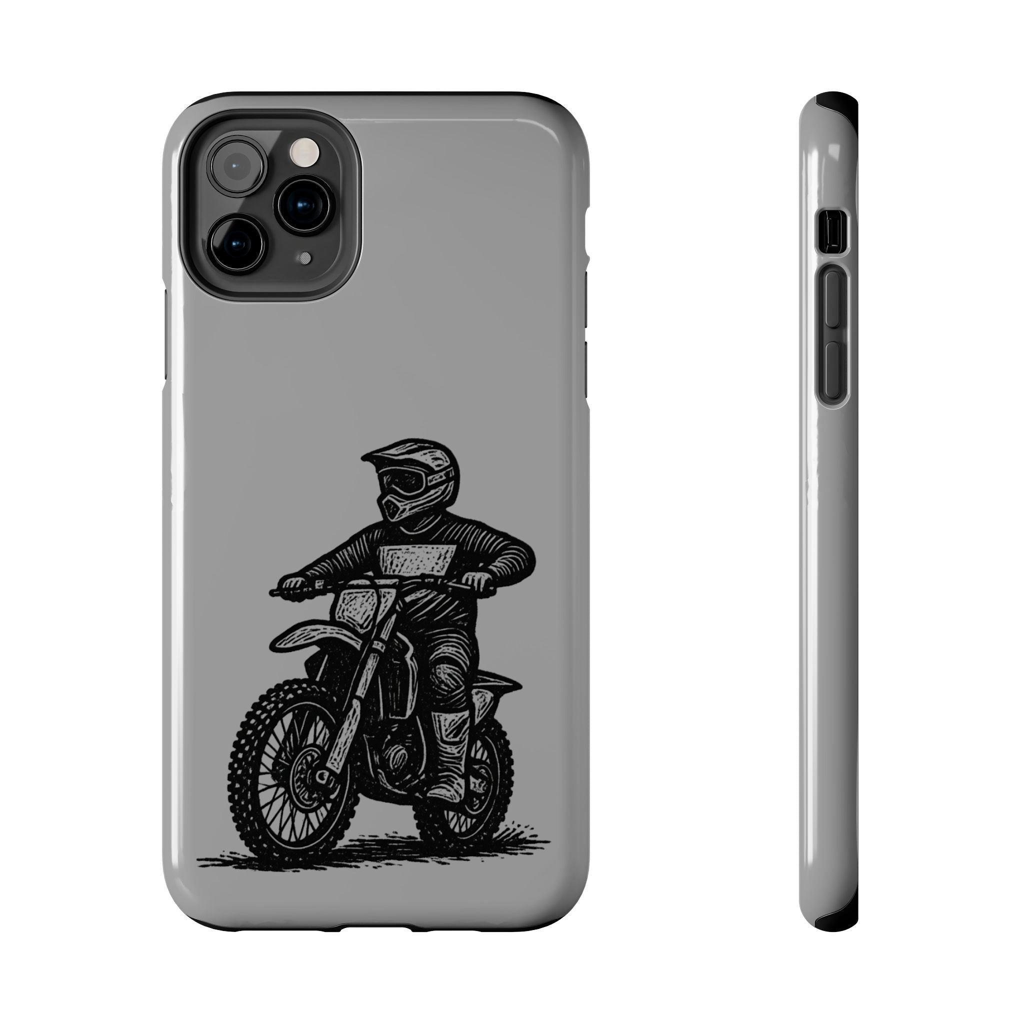 Grey Dirtbike Tough Phone Case