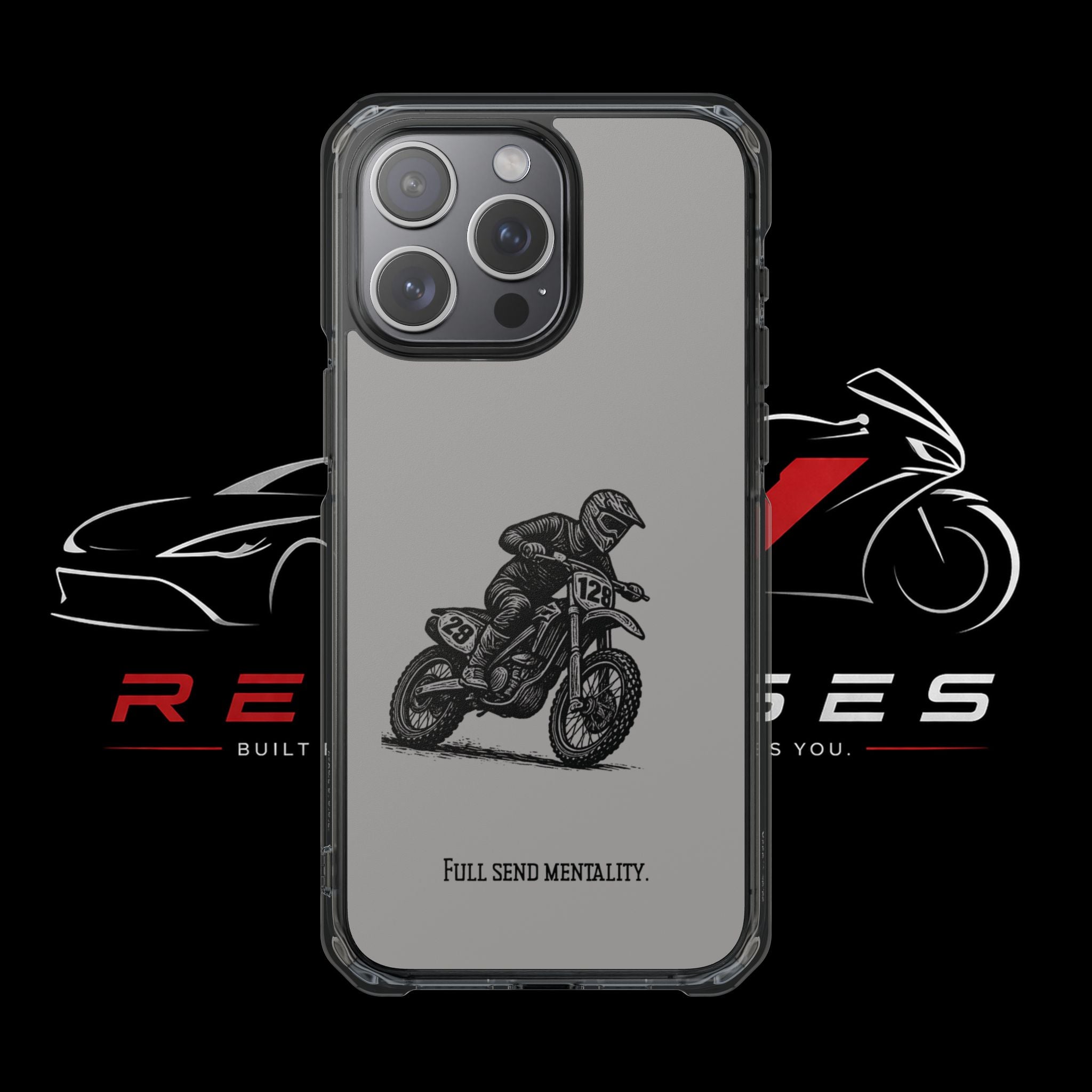 Dirt Bike Cornering Phone Case — Magnetic Clear Impact Case