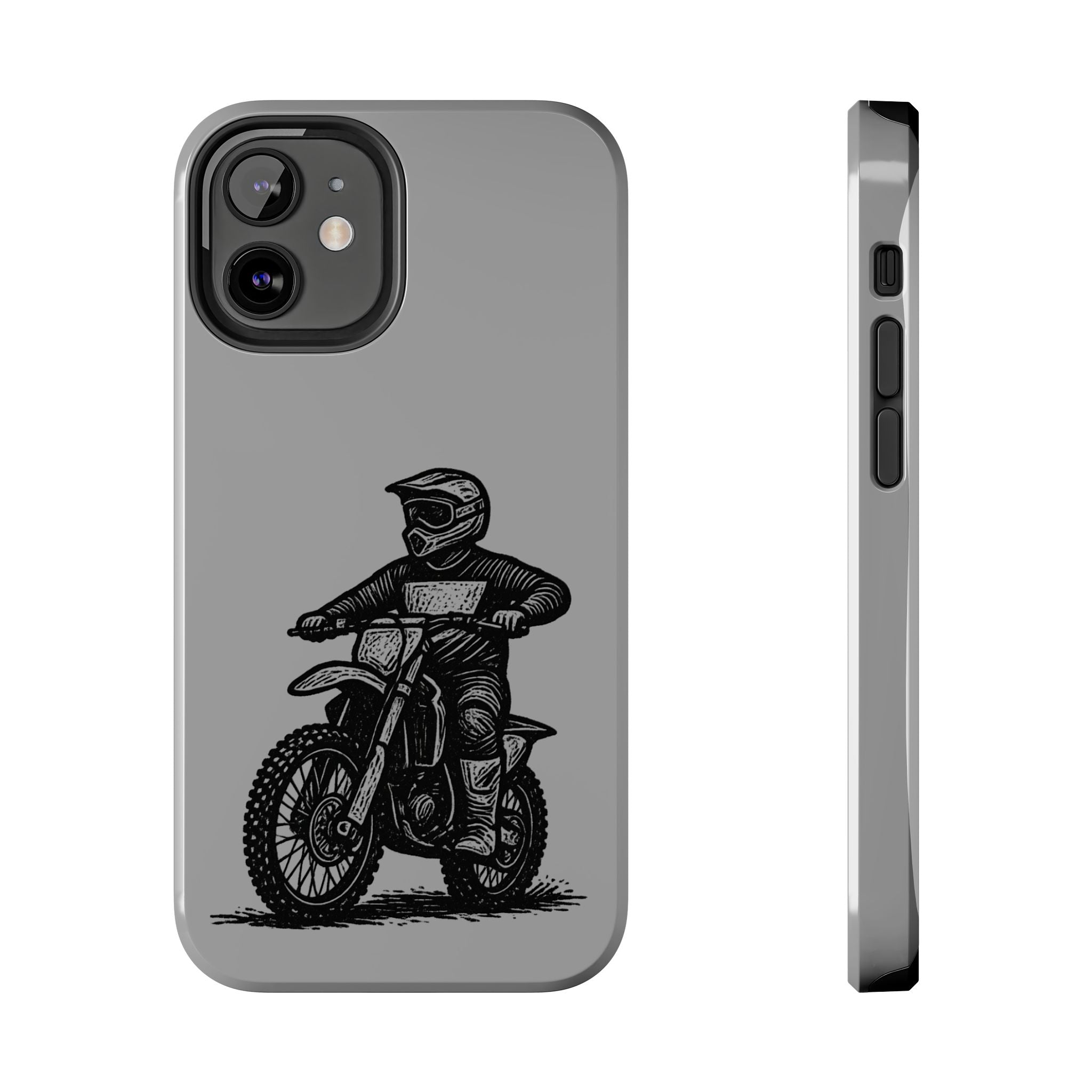 Grey Dirtbike Tough Phone Case