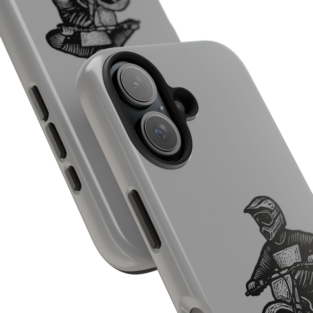 Grey Dirtbike Tough Phone Case