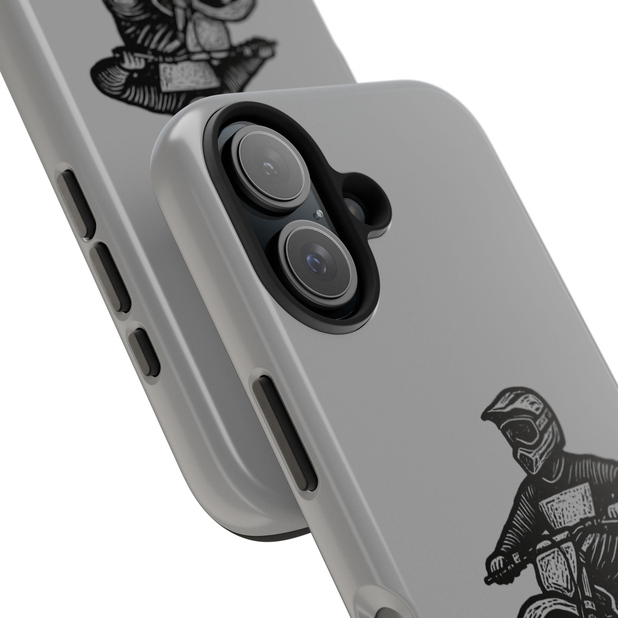 Grey Dirtbike Tough Phone Case
