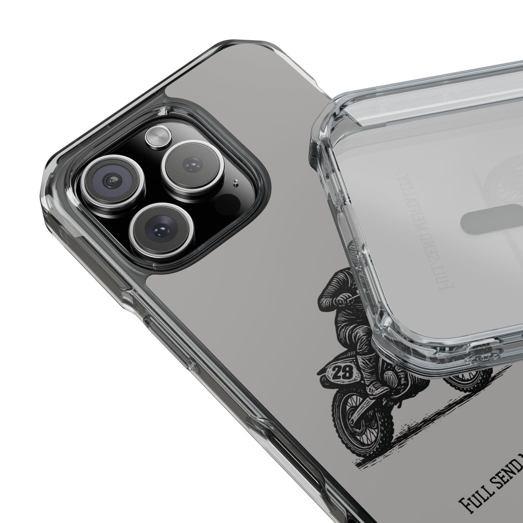 Dirt Bike Cornering Phone Case — Magnetic Clear Impact Case