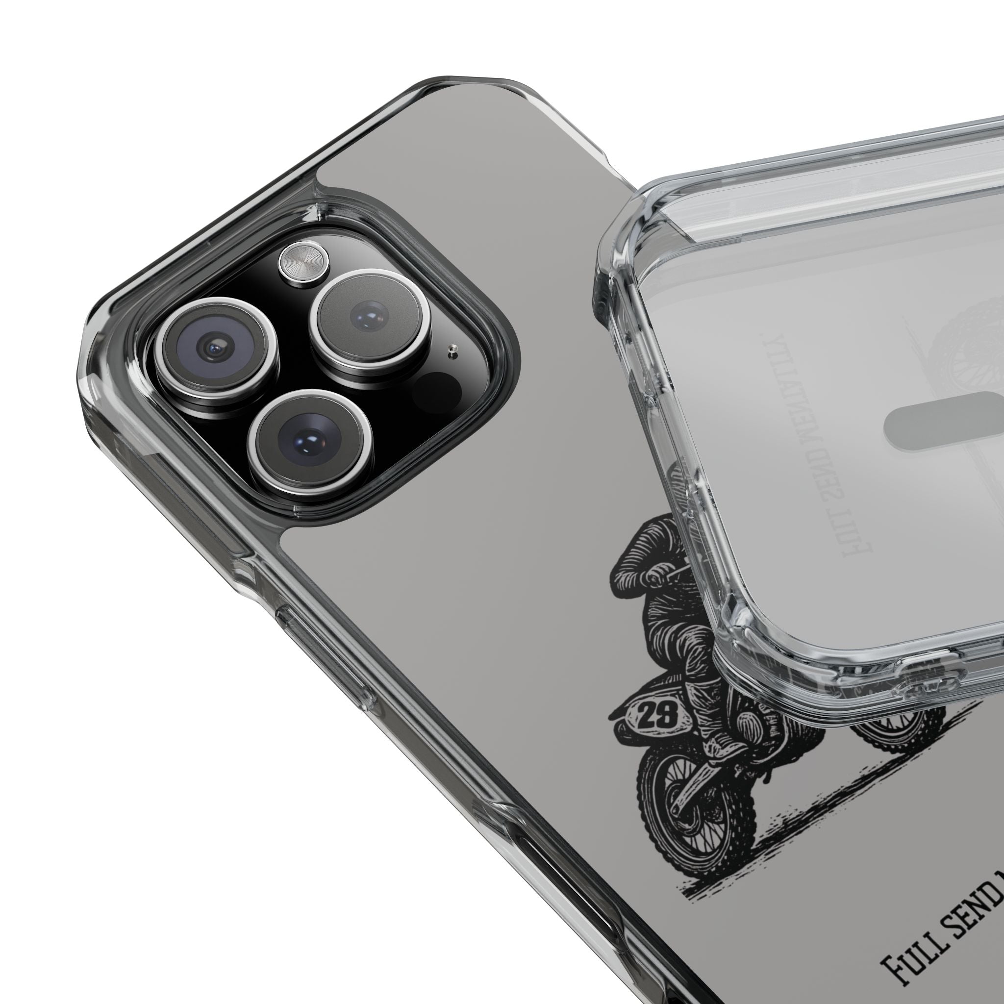 Dirt Bike Cornering Phone Case — Magnetic Clear Impact Case