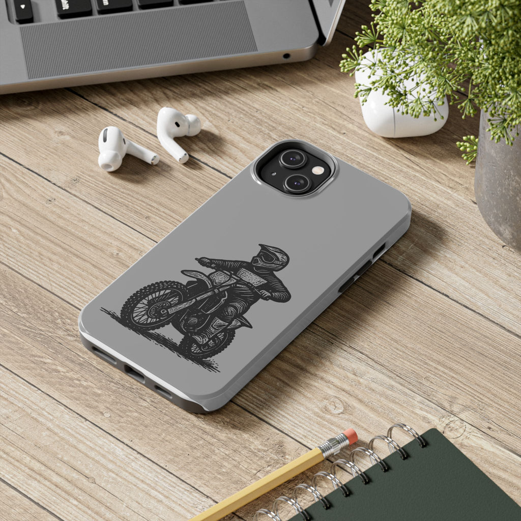 Grey Dirtbike Tough Phone Case