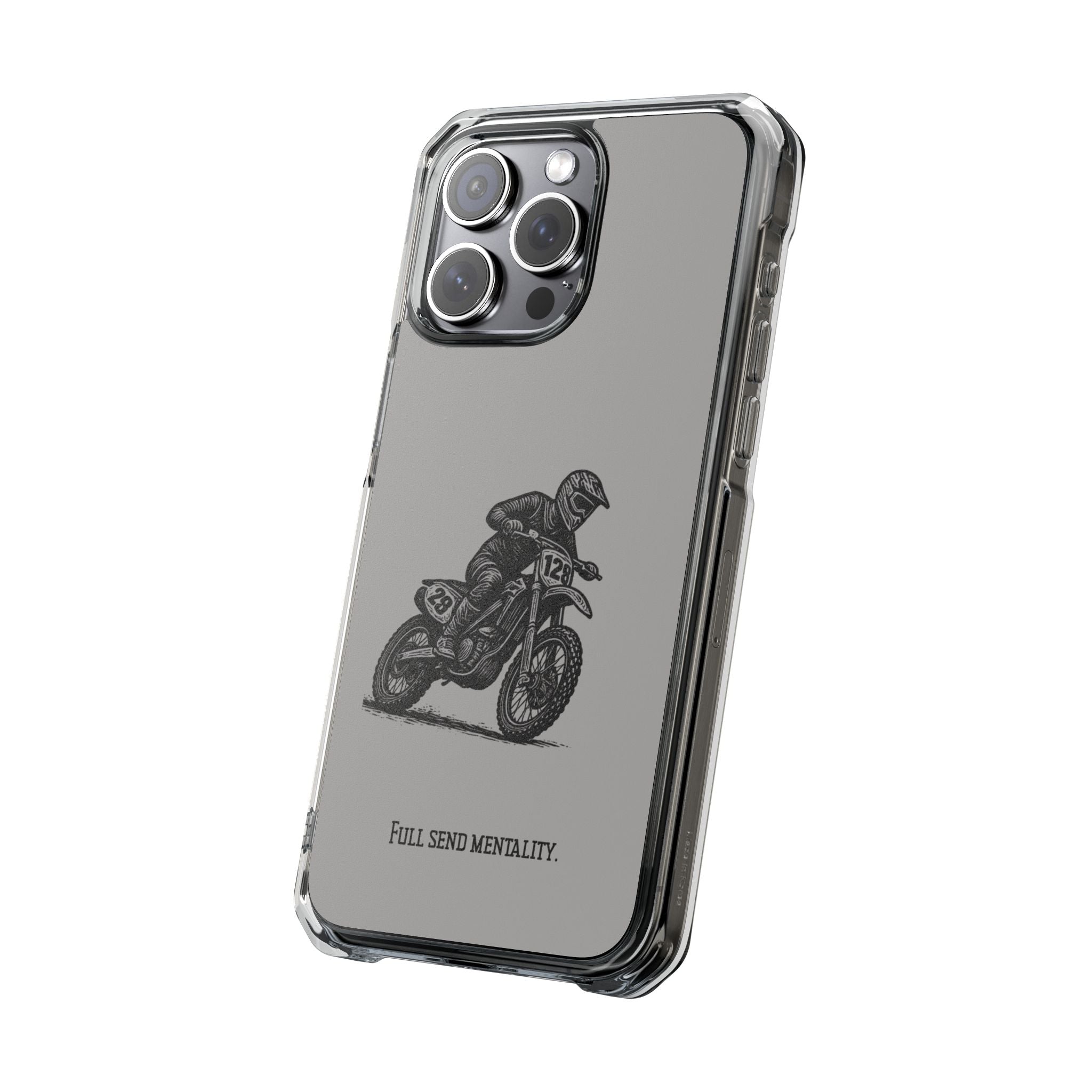 Dirt Bike Cornering Phone Case — Magnetic Clear Impact Case
