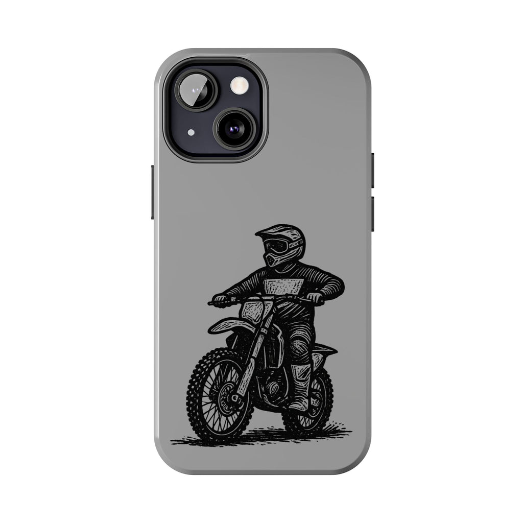 Grey Dirtbike Tough Phone Case
