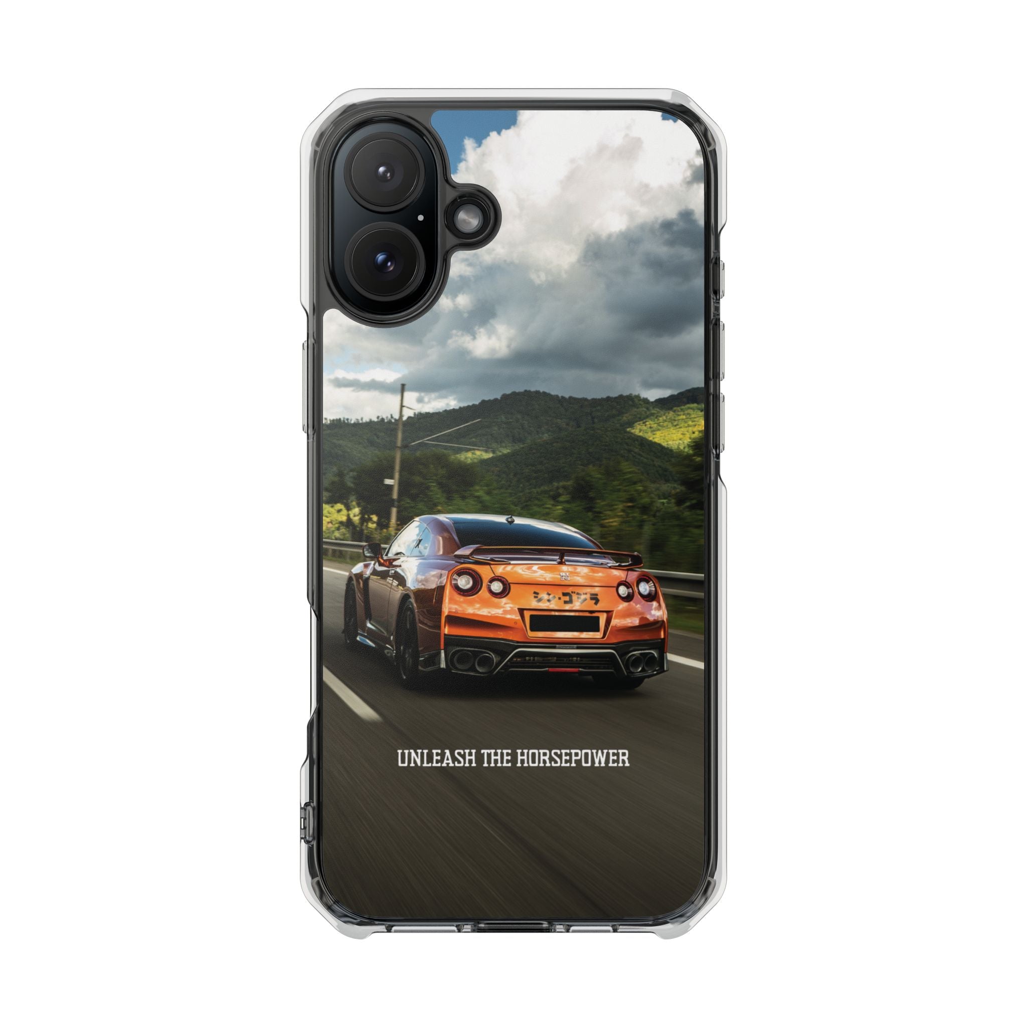 Racing Vibes Clear Magnetic Phone Case — Fast Car Design