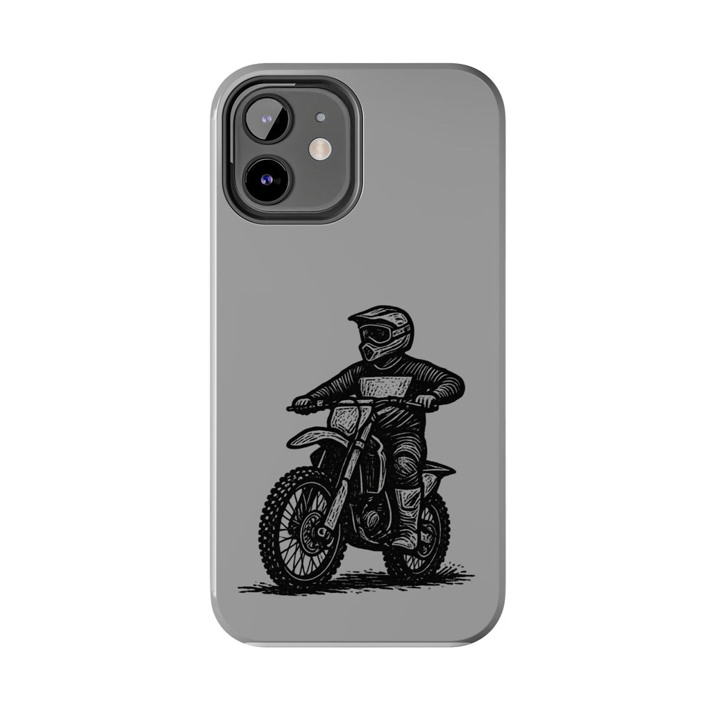 Grey Dirtbike Tough Phone Case