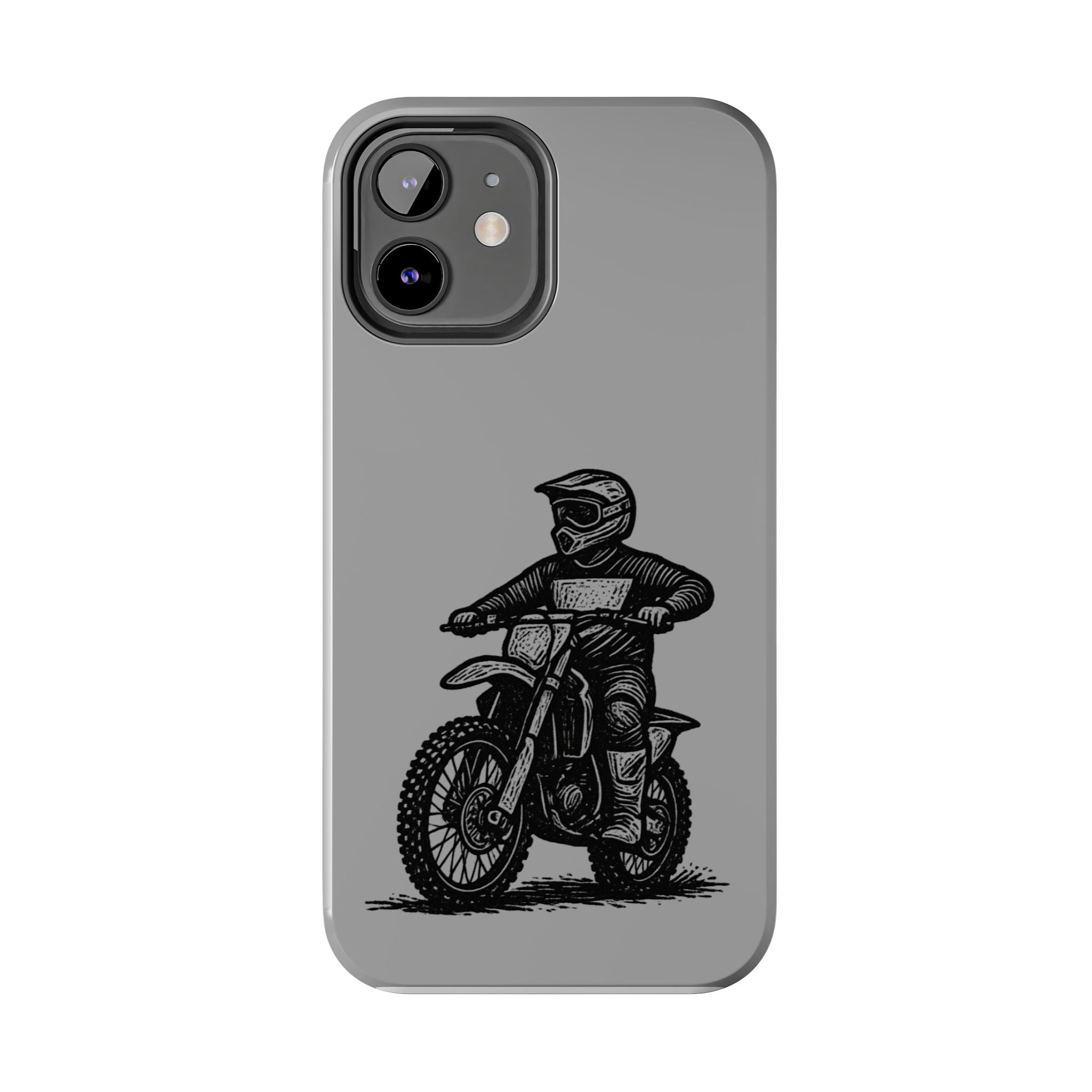 Grey Dirtbike Tough Phone Case